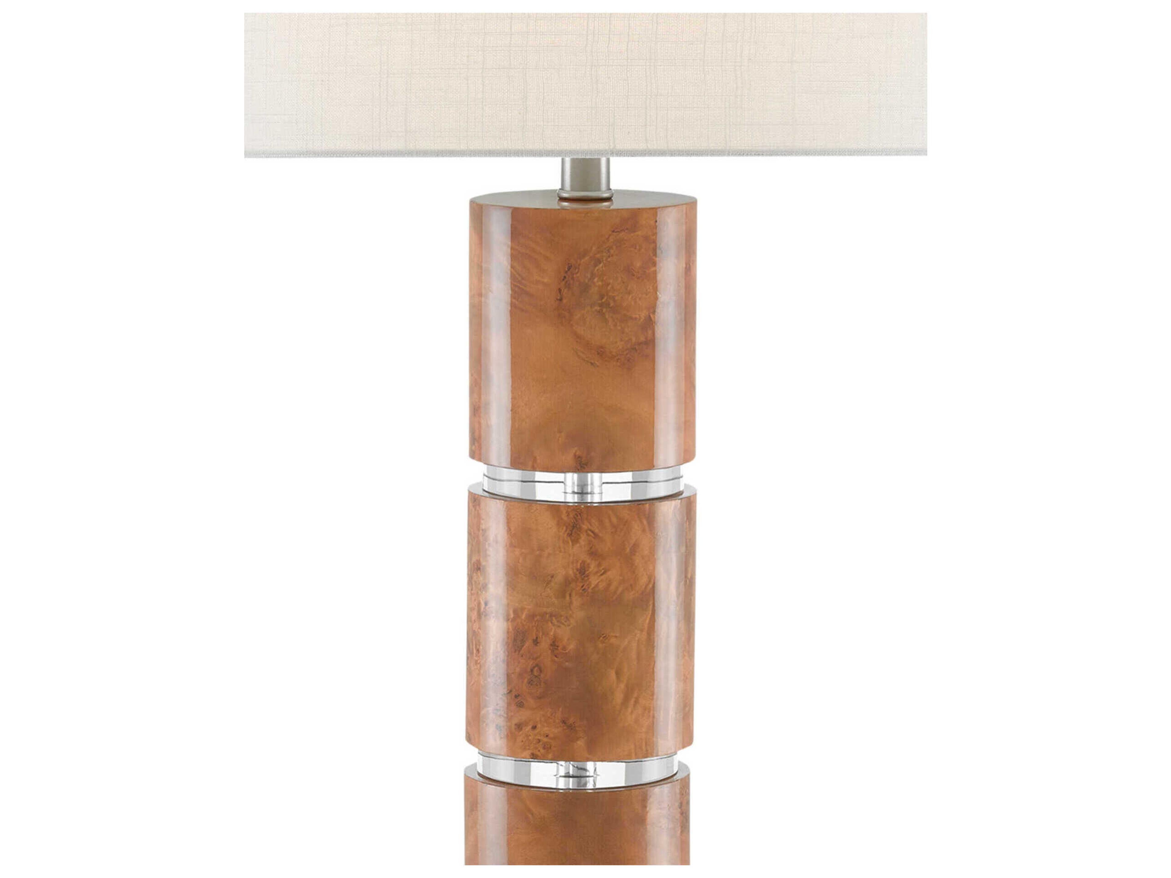 Currey & Company Birdseye Crystal Maple Veneer White Buffet Lamp