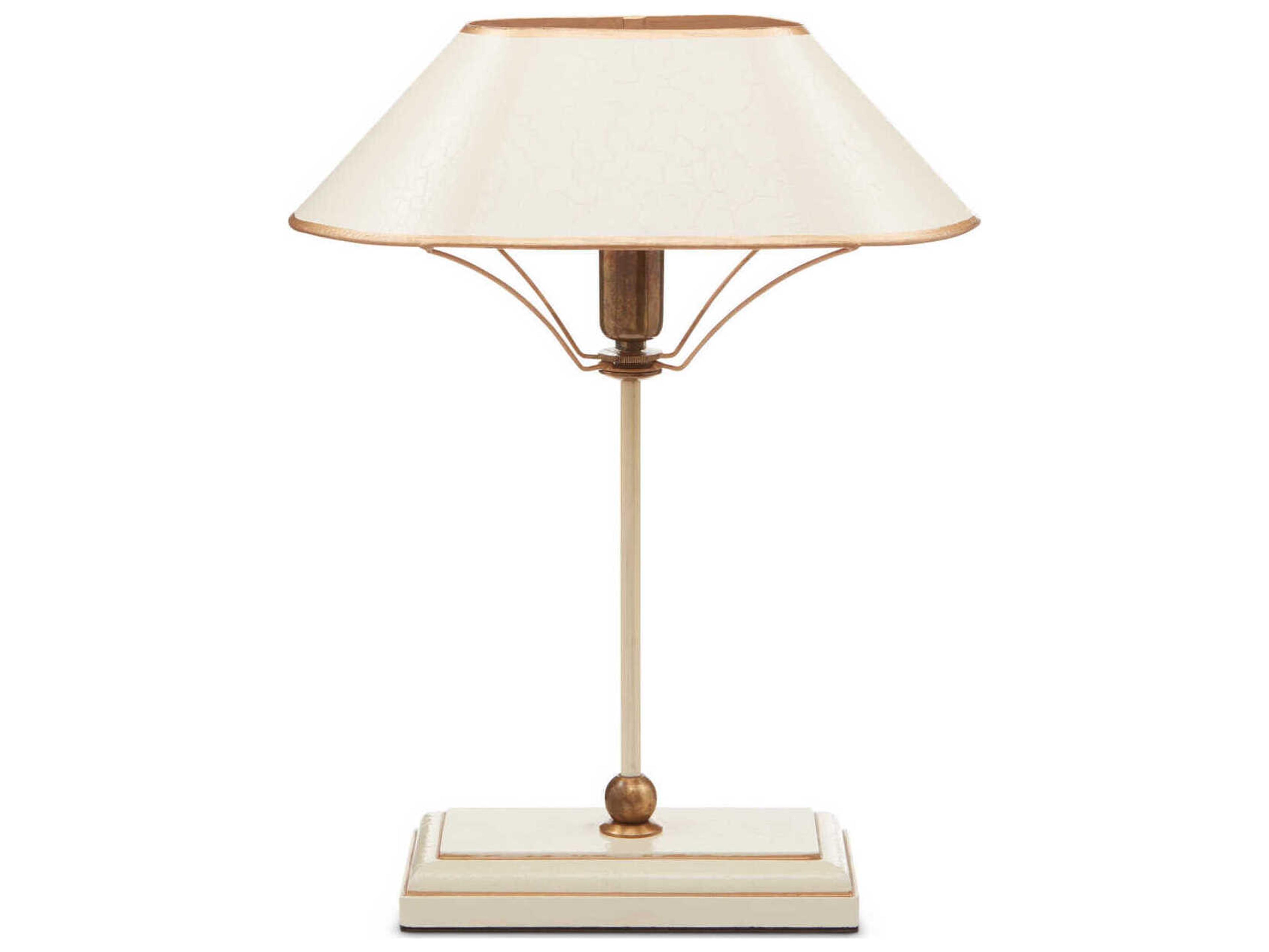 Currey & Company Daphne Ivory Antique Brass Gold Table Lamp