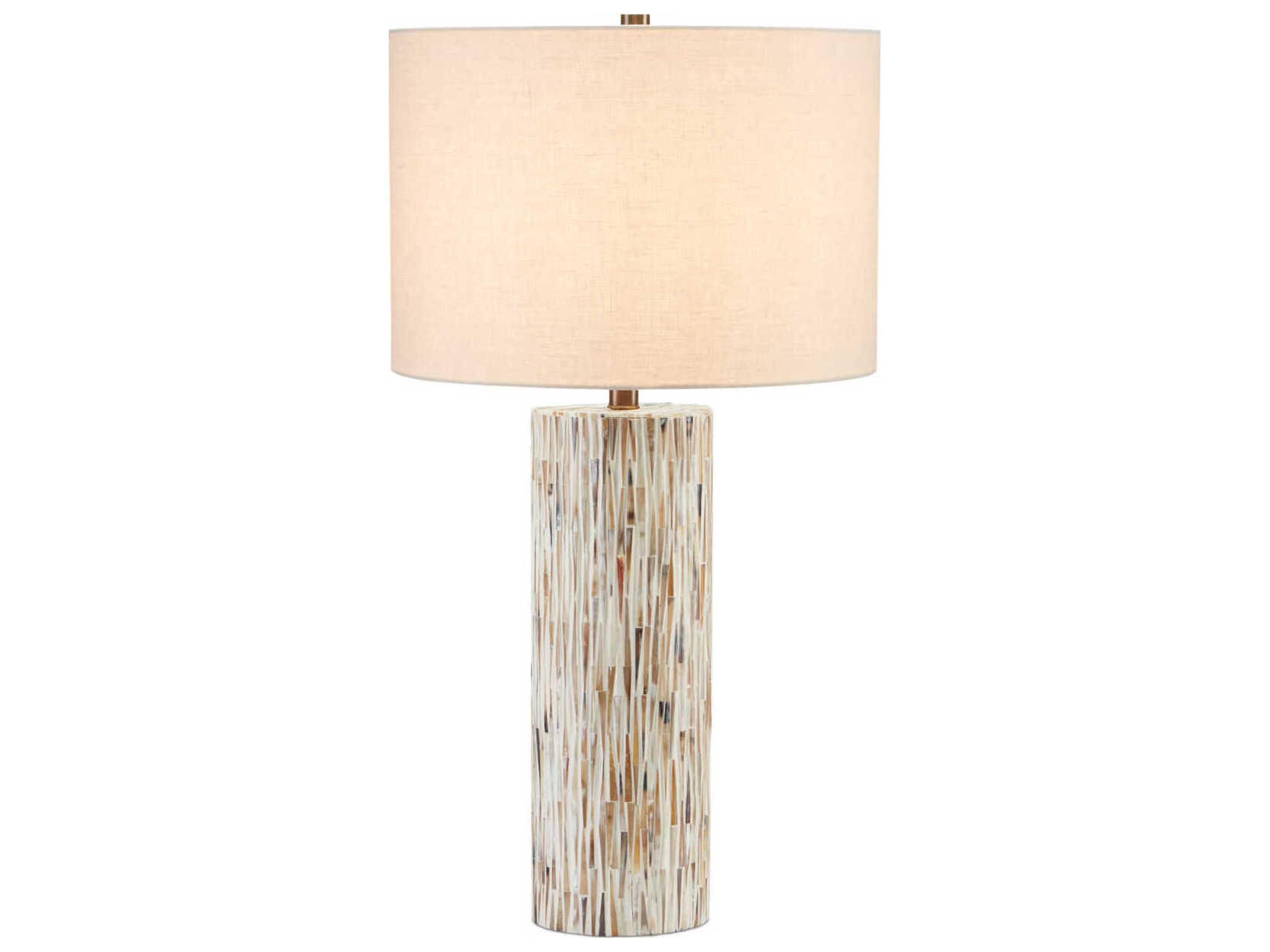 Currey & Company Aquila Natural Bone Antique Brass Buffet Lamp