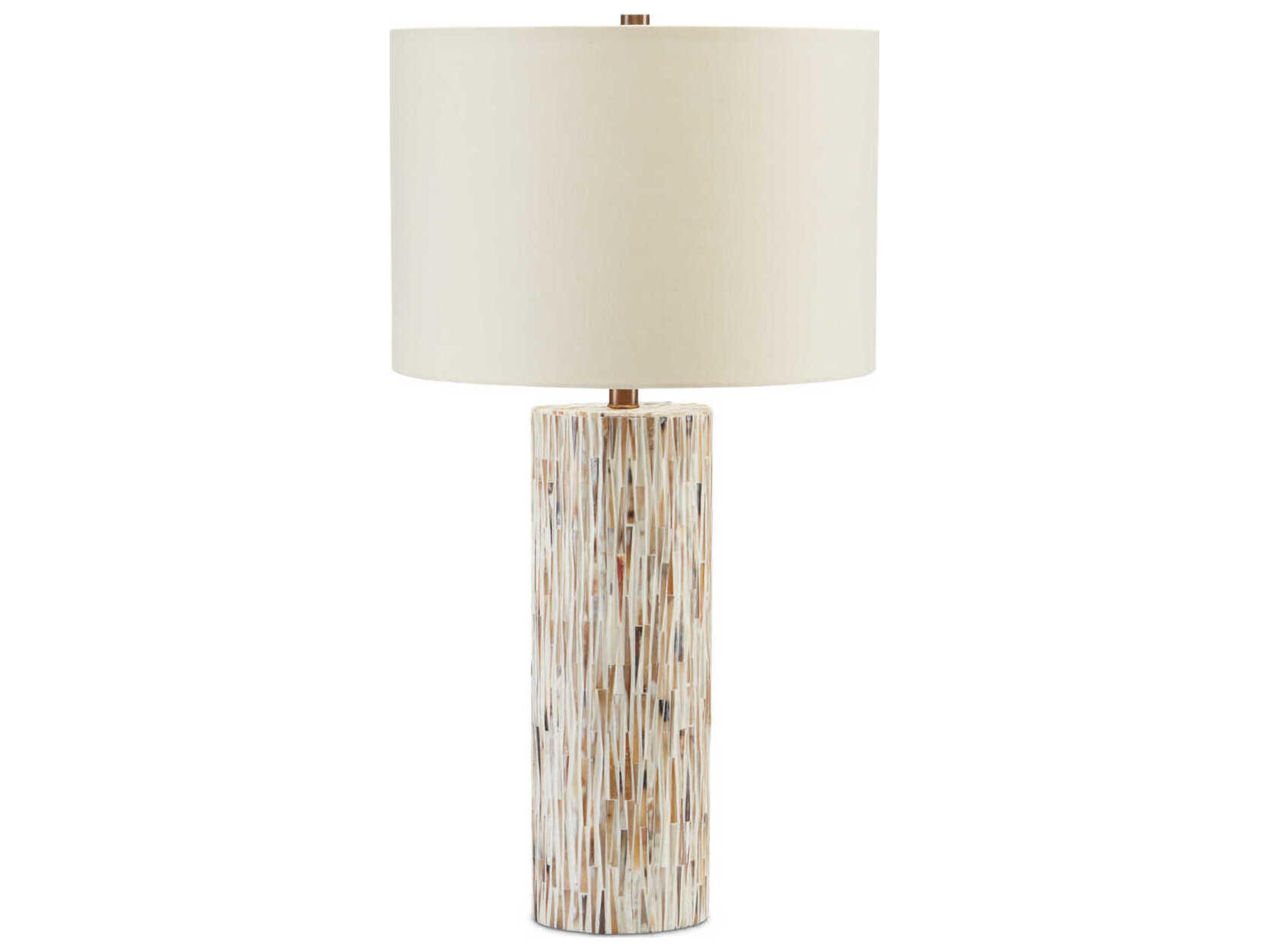 Currey & Company Aquila Natural Bone Antique Brass Buffet Lamp