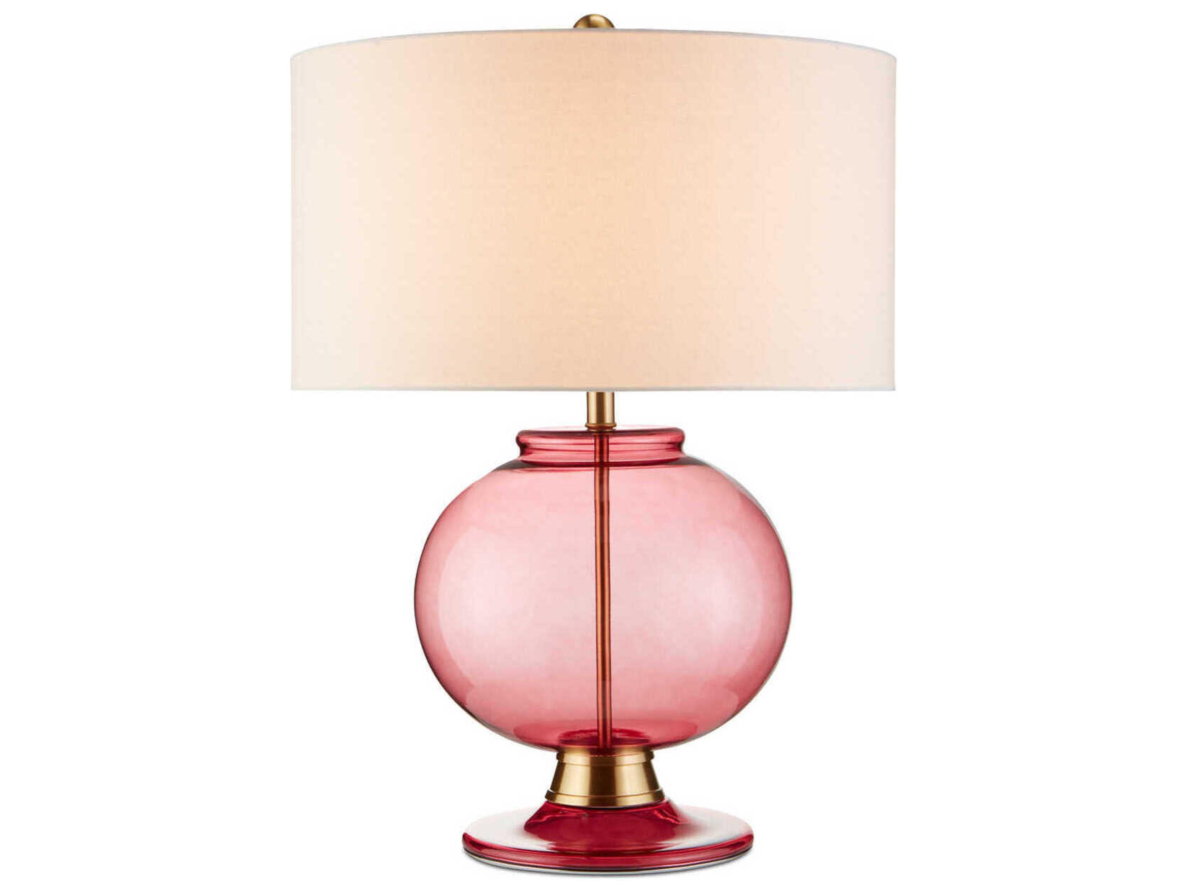 Jocasta Table Lamp in Clear Red and Brass