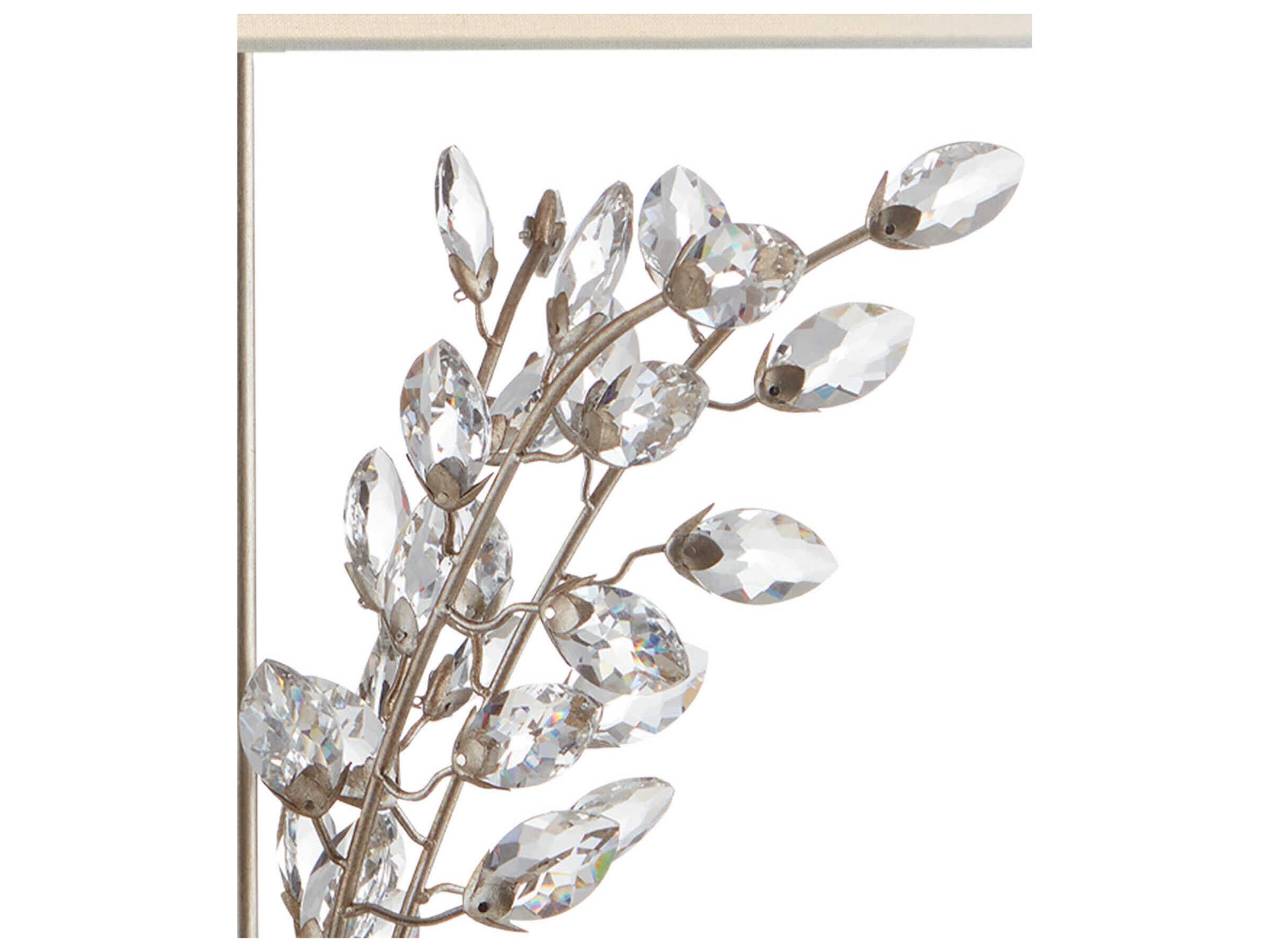 Currey & Company Forget-Me-Not Silver Leaf Clear Crystal Buffet Lamp