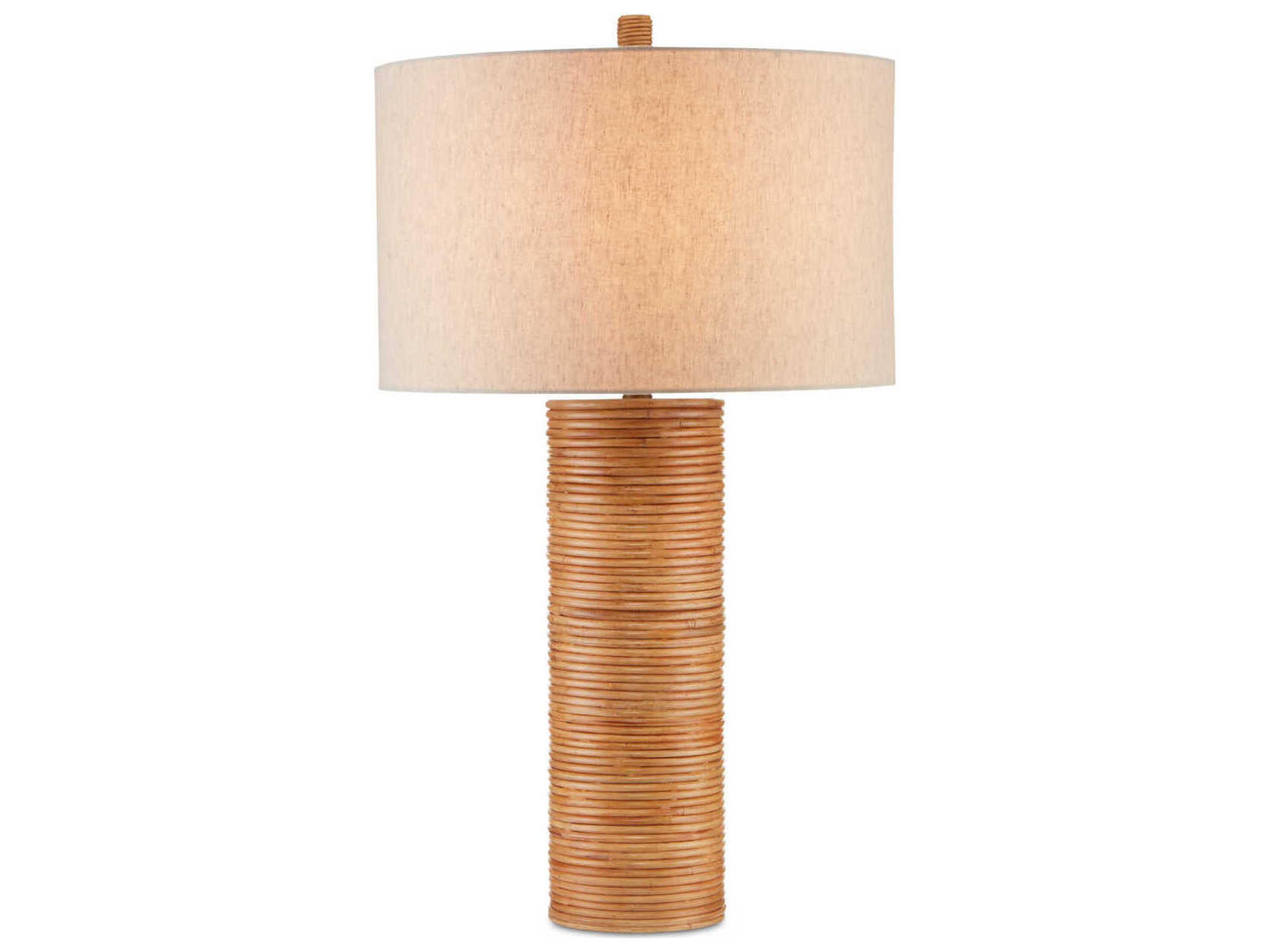 Currey & Company Salome Brass Natural Rattan Buffet Lamp