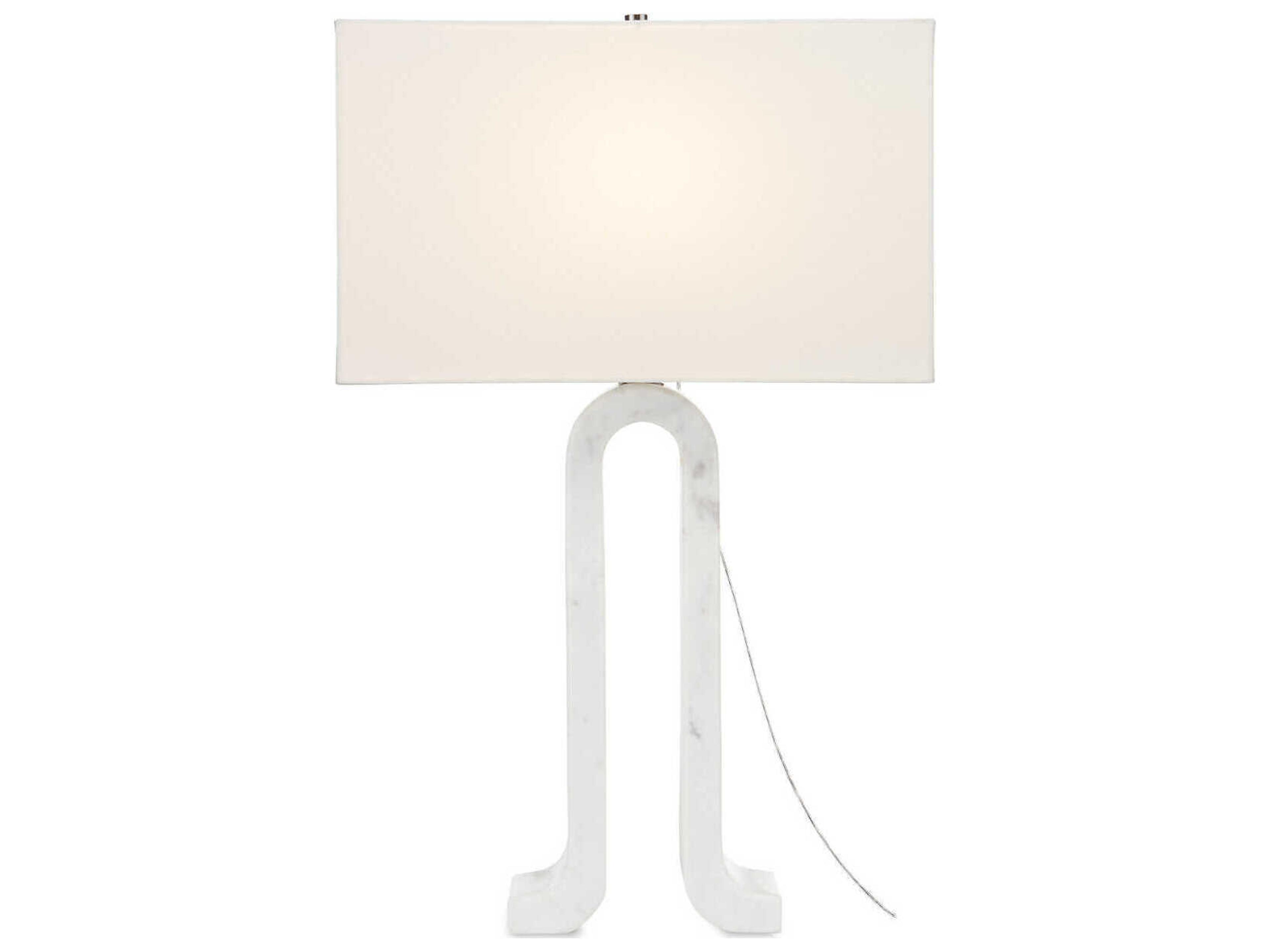 Currey & Company Leo White Marble Buffet Lamp