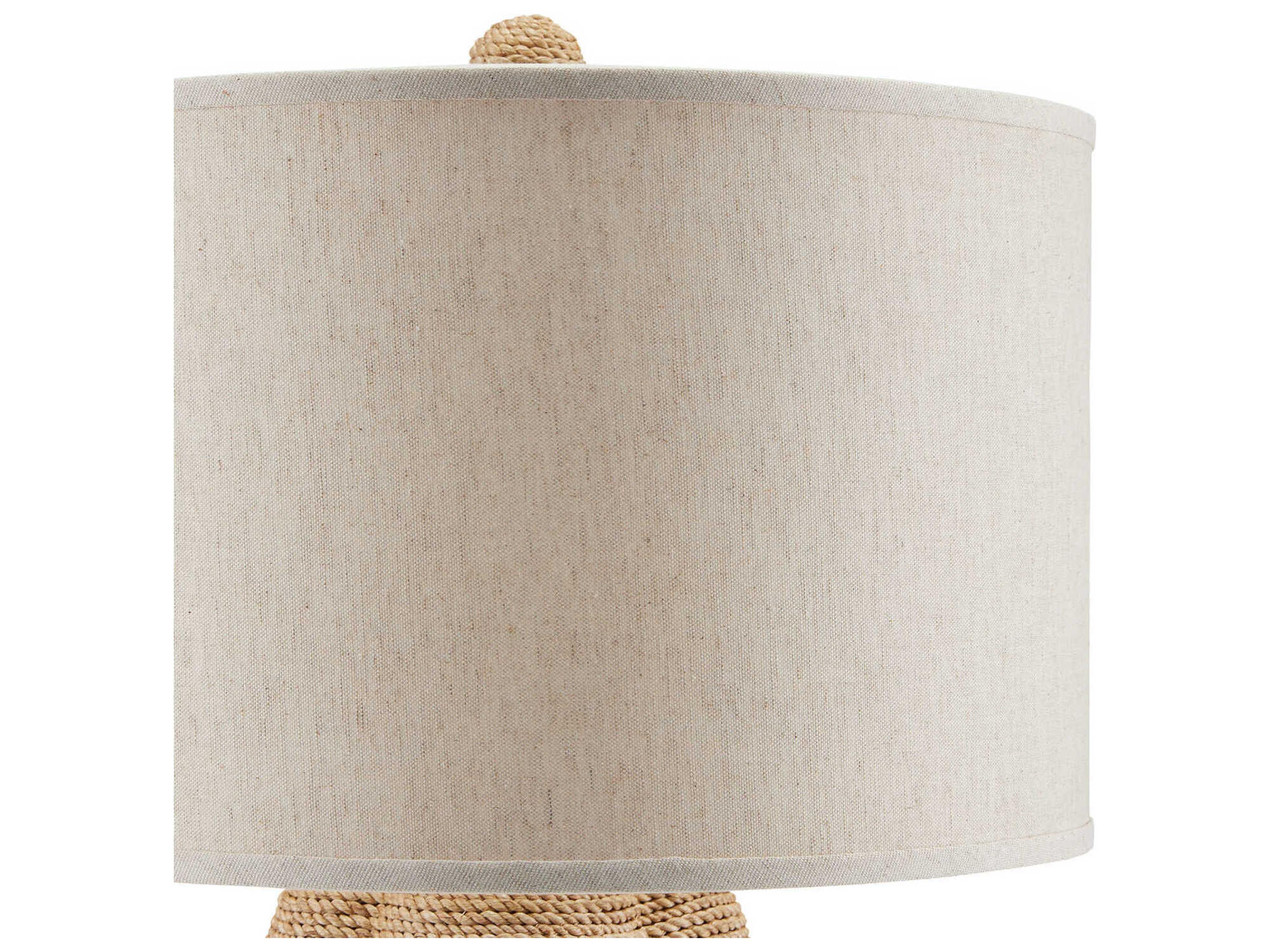 Currey & Company Karnak Satin Black Natural Abaca Rope Buffet Lamp