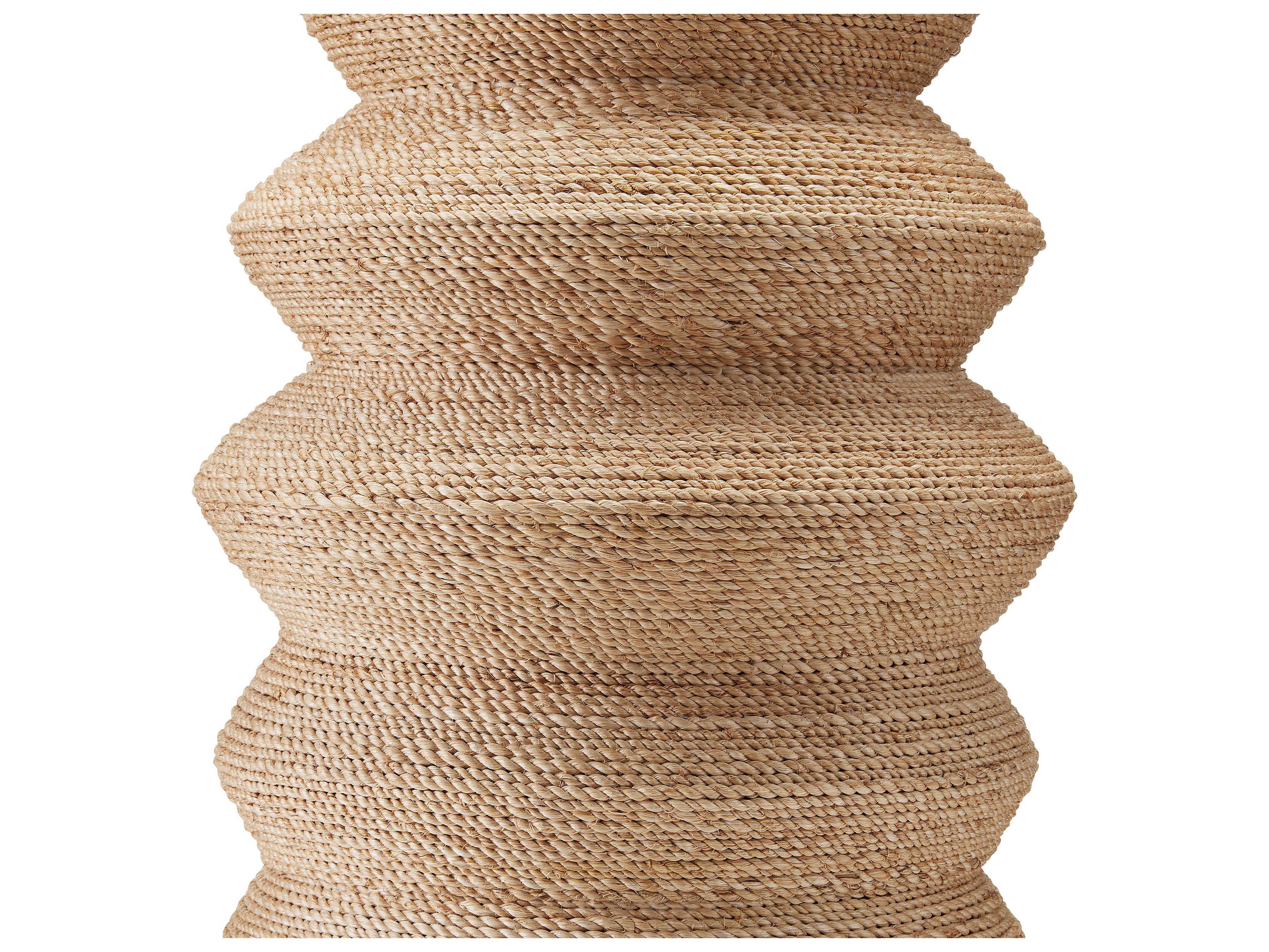 Currey & Company Kavala Satin Black Natural Abaca Rope Brown Buffet Lamp