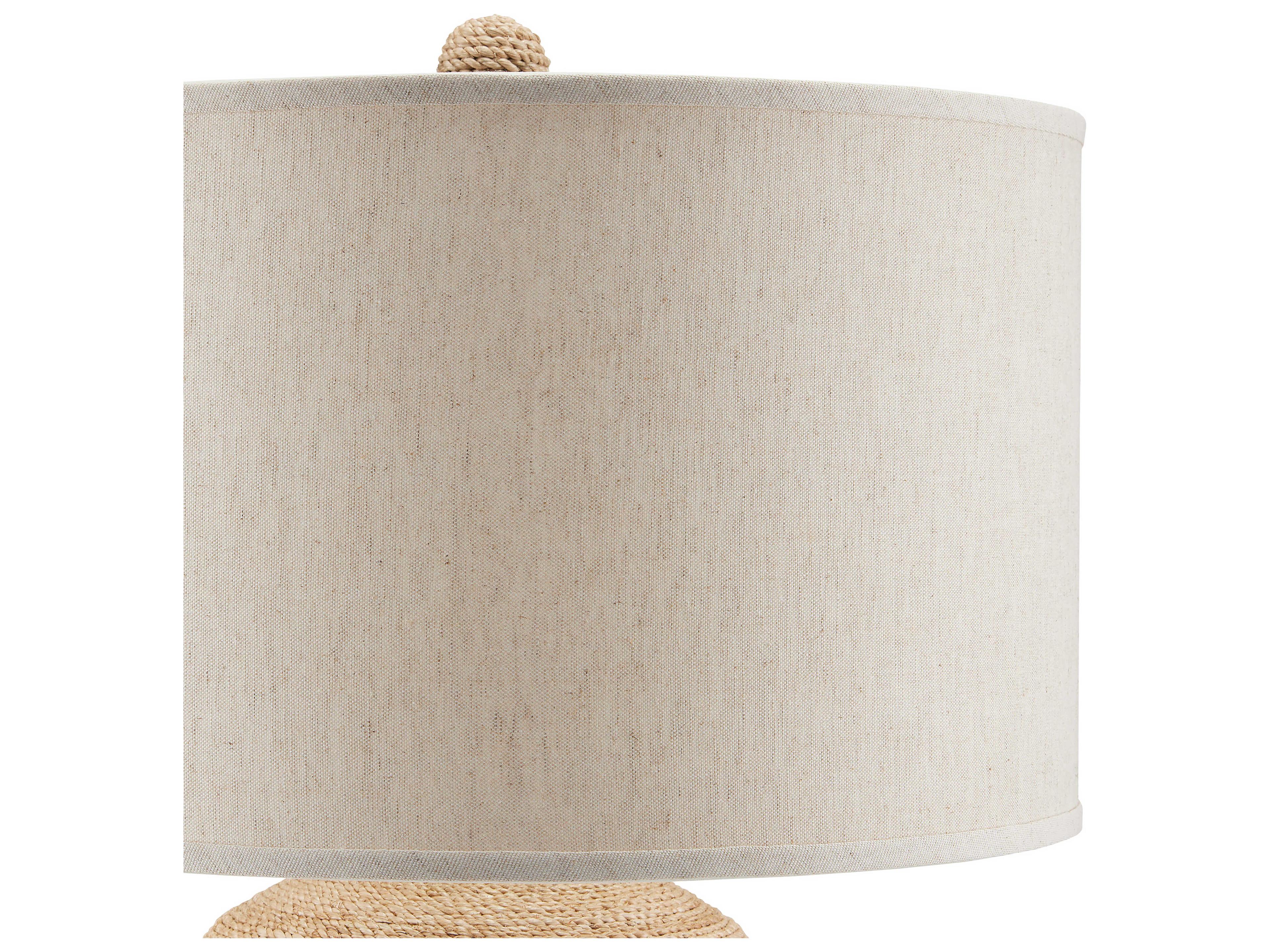 Currey & Company Kavala Satin Black Natural Abaca Rope Brown Buffet Lamp