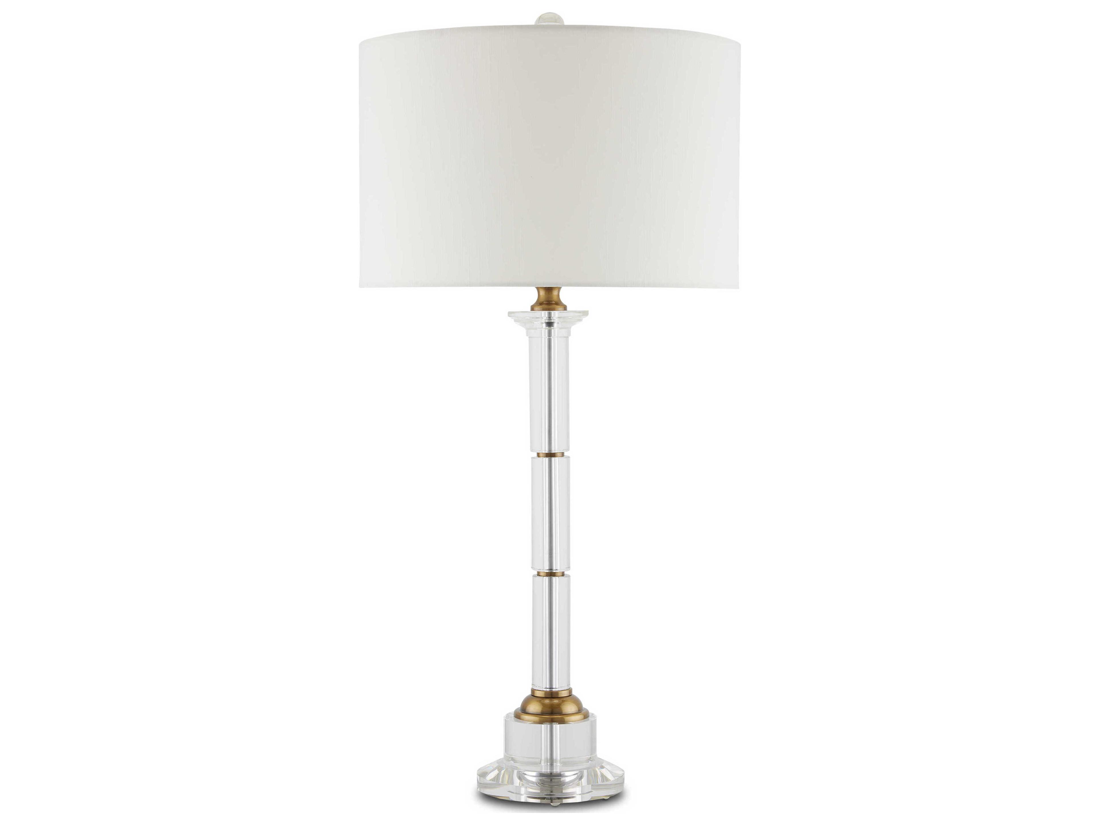 Currey & Company Lothian Clear Antique Brass Crystal Table Lamp