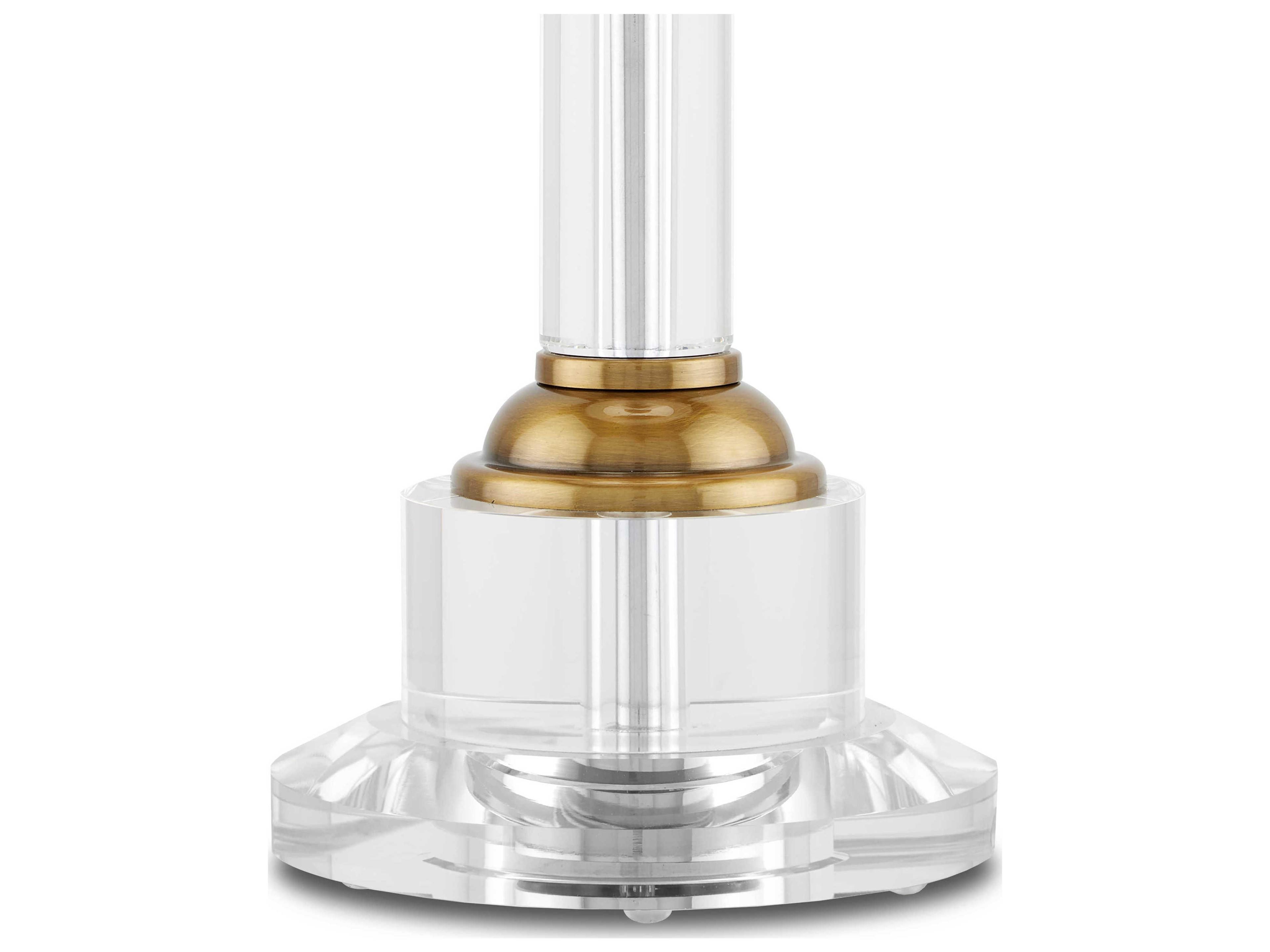 Currey & Company Lothian Clear Antique Brass Crystal Table Lamp