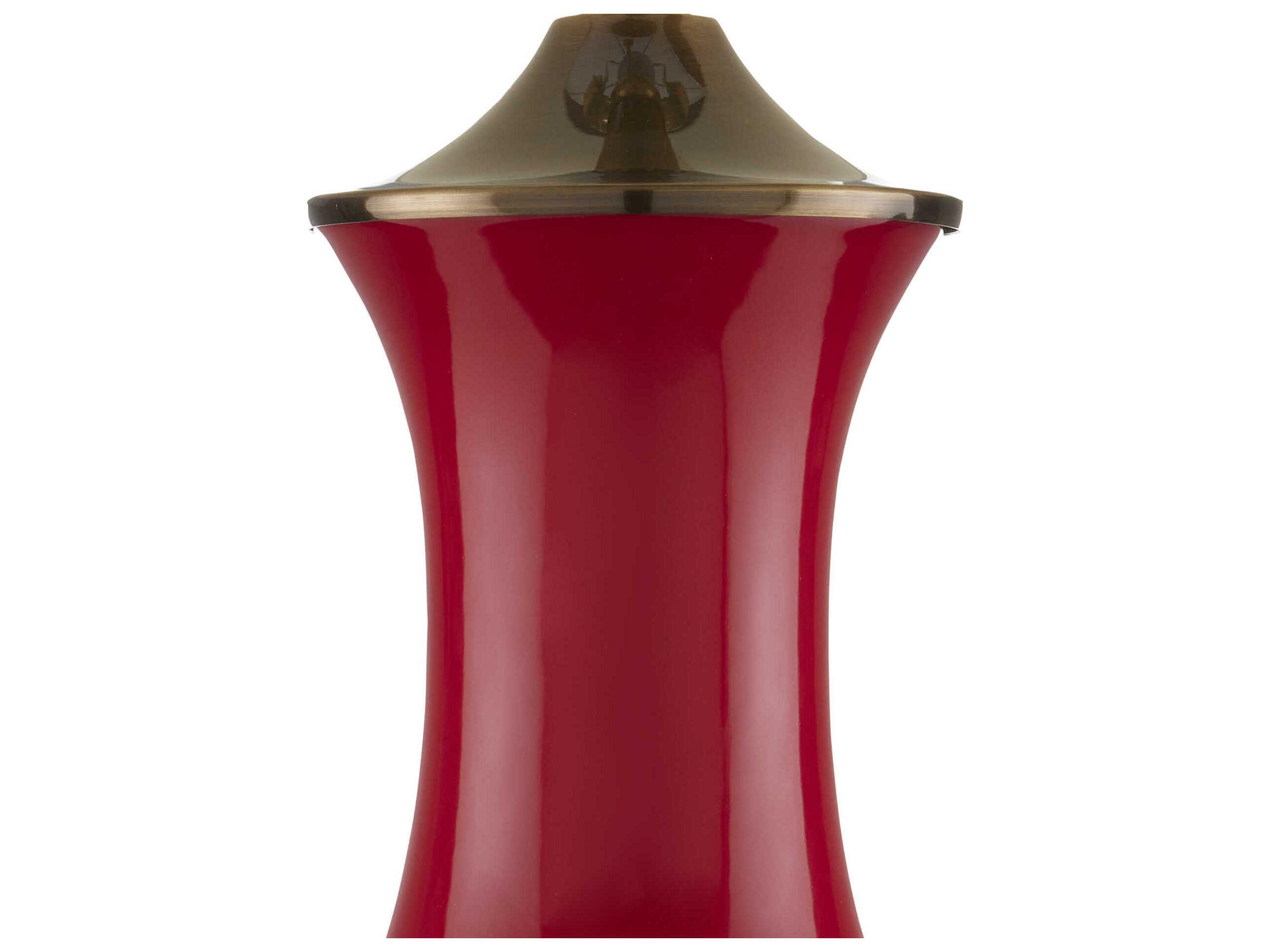 Currey & Company Lilou 1-Light Red Antique Brass Eggshell Shantung Table Lamp