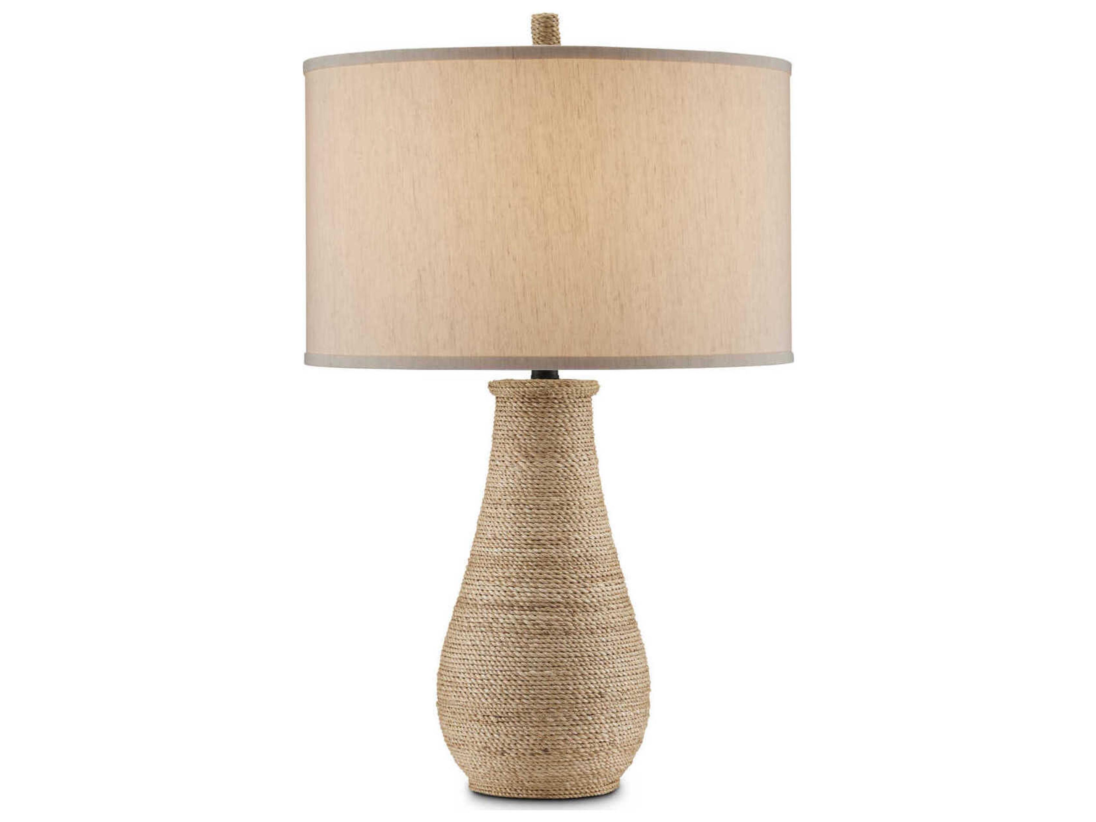 Currey & Company Joppa Natural Light Linen Brown Buffet Lamp