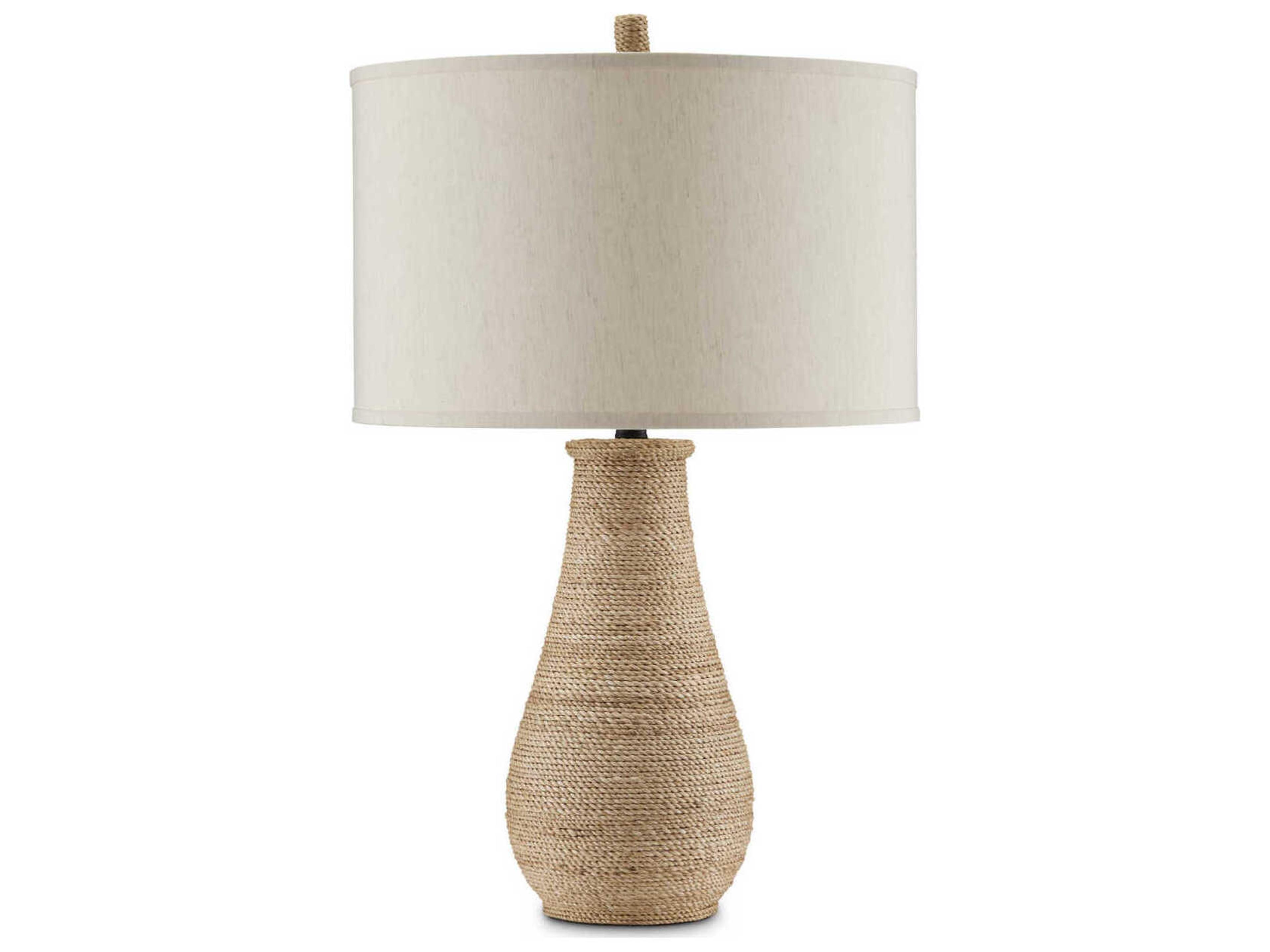 Currey & Company Joppa Natural Light Linen Brown Buffet Lamp