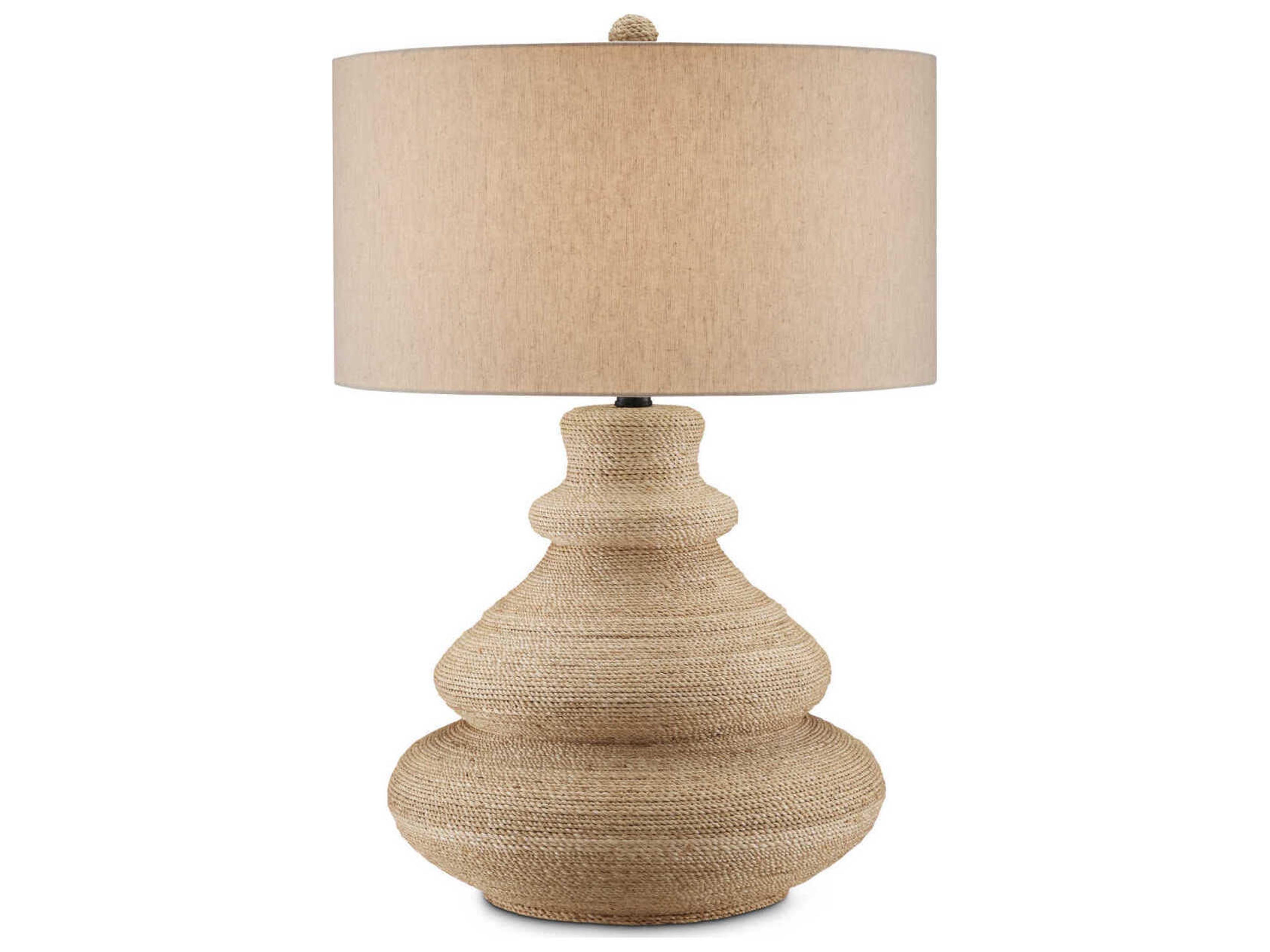 Currey & Company Jaru Natural Linen Brown Buffet Lamp