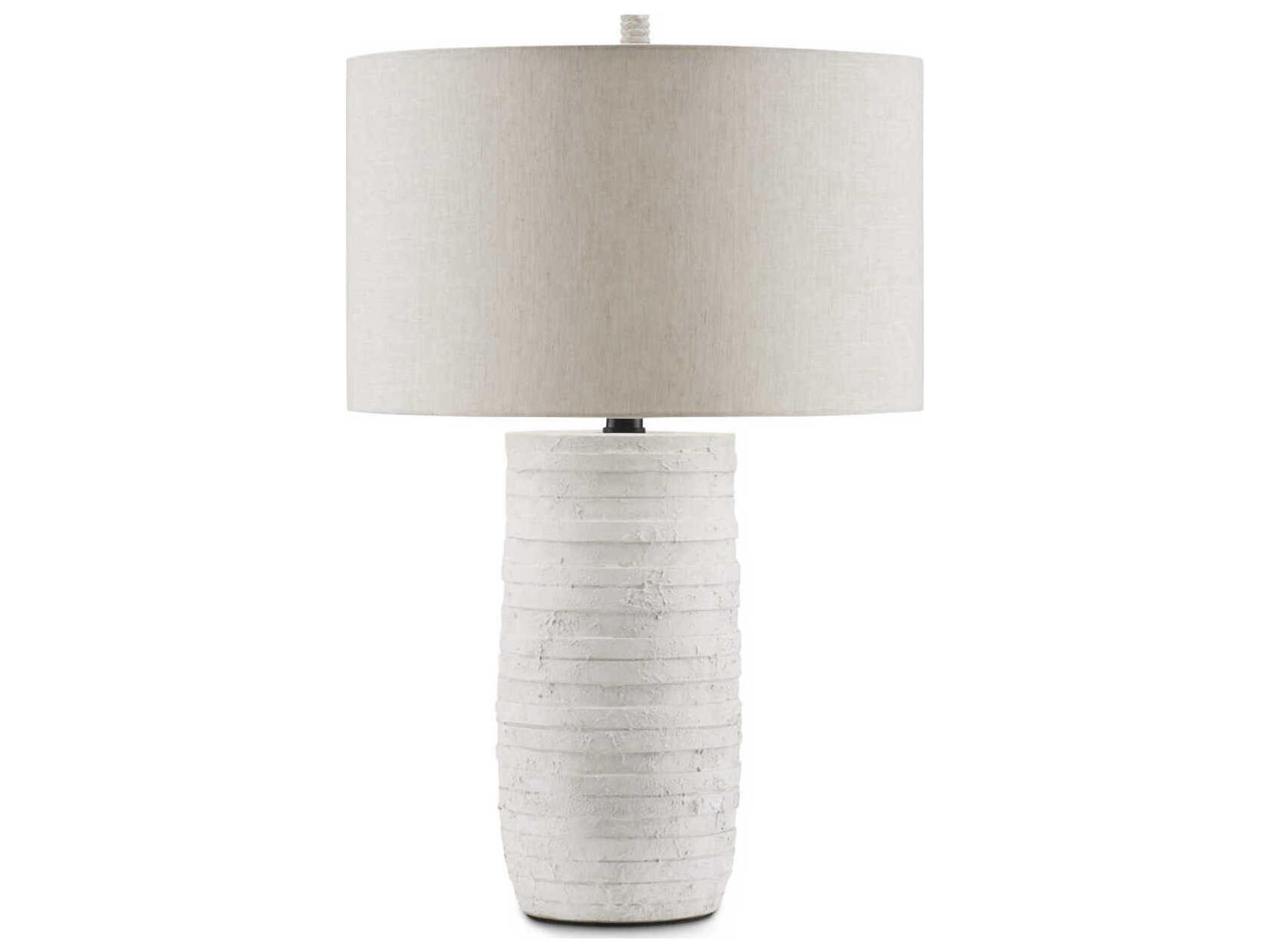 Currey & Company Innkeeper 1-Light White Light Natural Linen Table Lamp