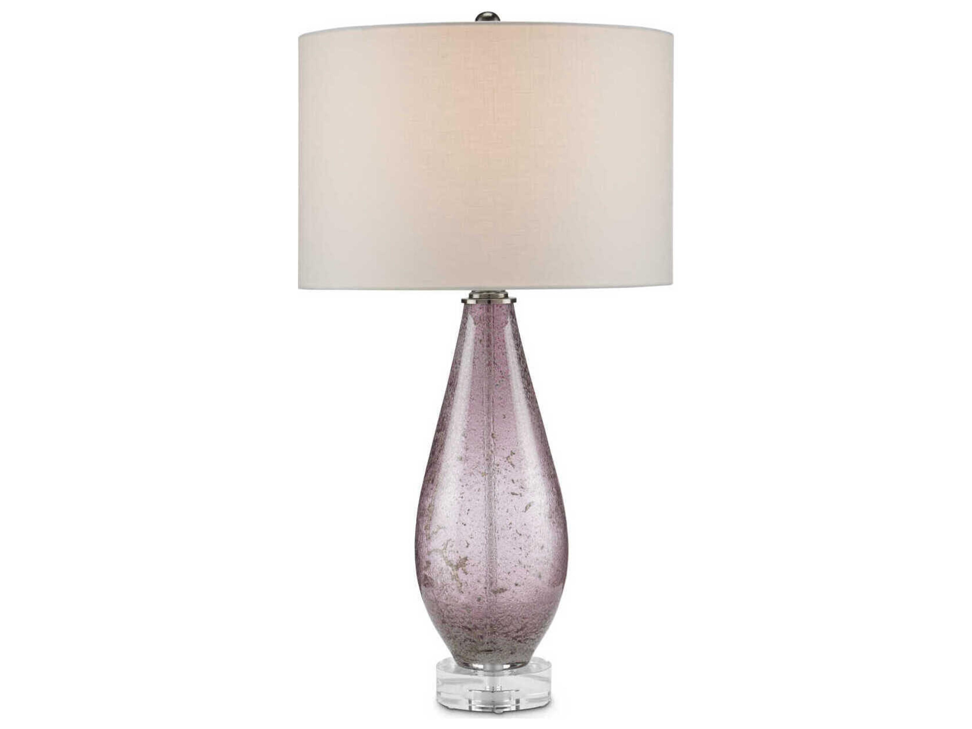Currey & Company Optimist 1-Light Purple clear antique Nickel Table Lamp