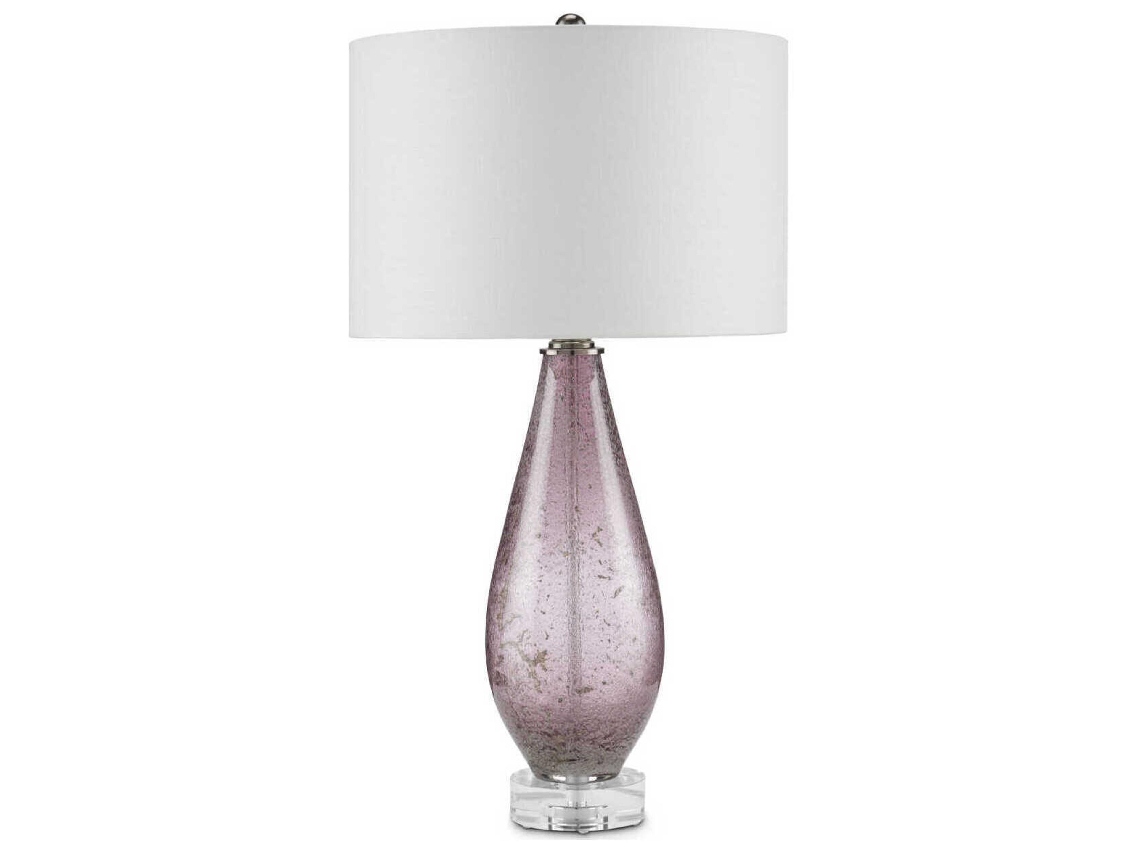 Currey & Company Optimist 1-Light Purple clear antique Nickel Table Lamp