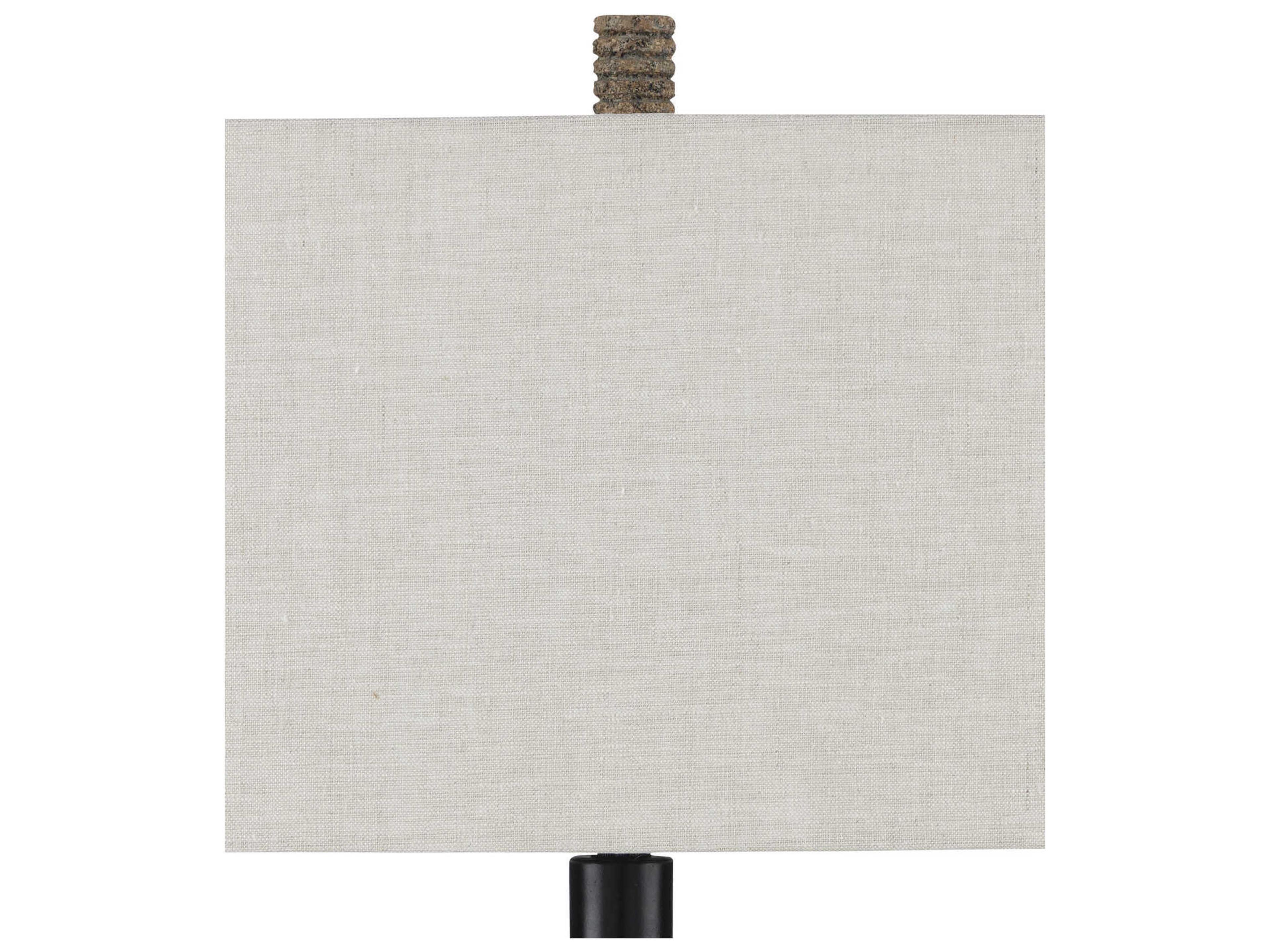 Currey & Company Innkeeper 1-Light Rustic Vanilla Linen Gray Table Lamp