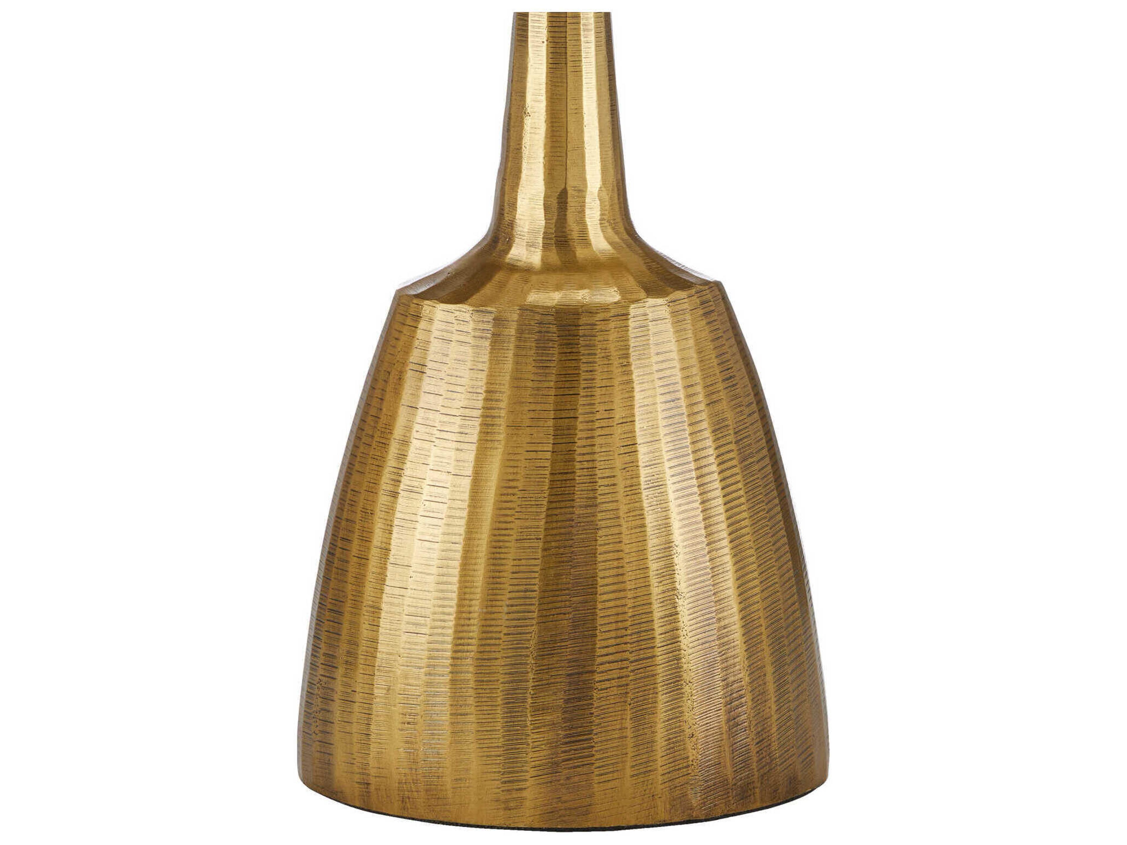 Currey & Company Cheenee Antique Brass Natural Linen Buffet Lamp