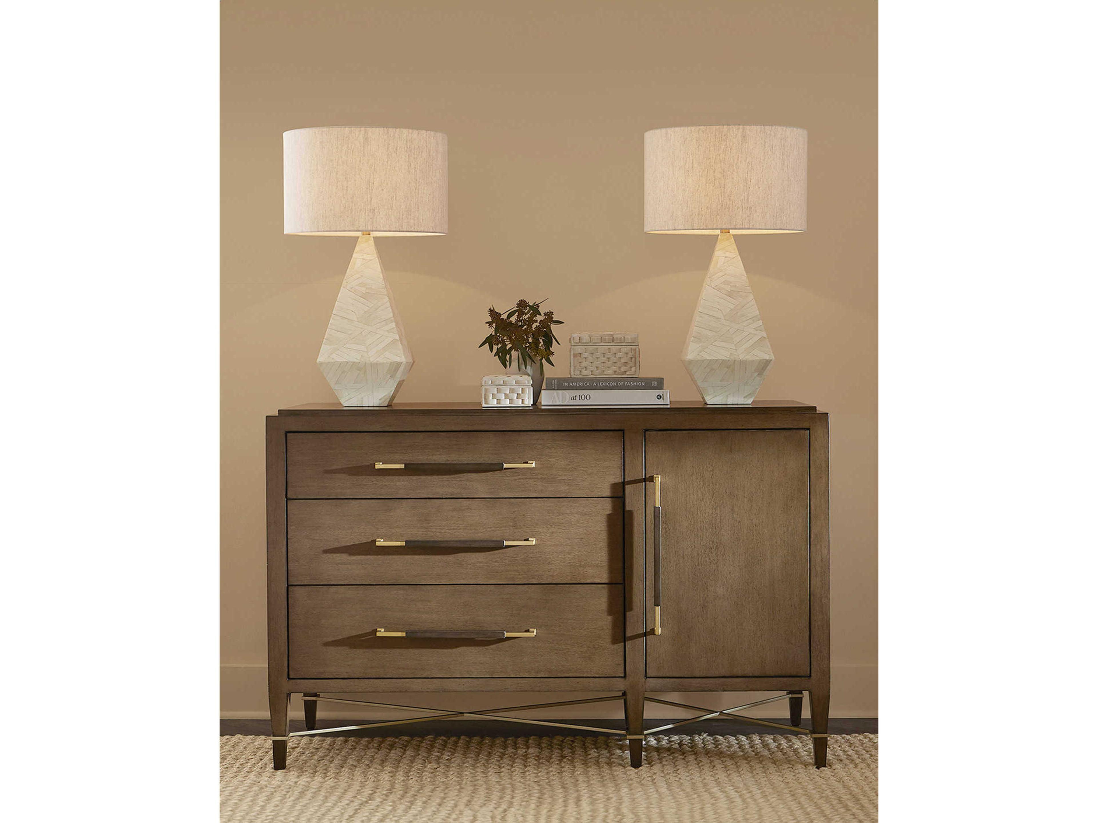 Currey & Company Elysium Natural Oatmeal Linen White Buffet Lamp