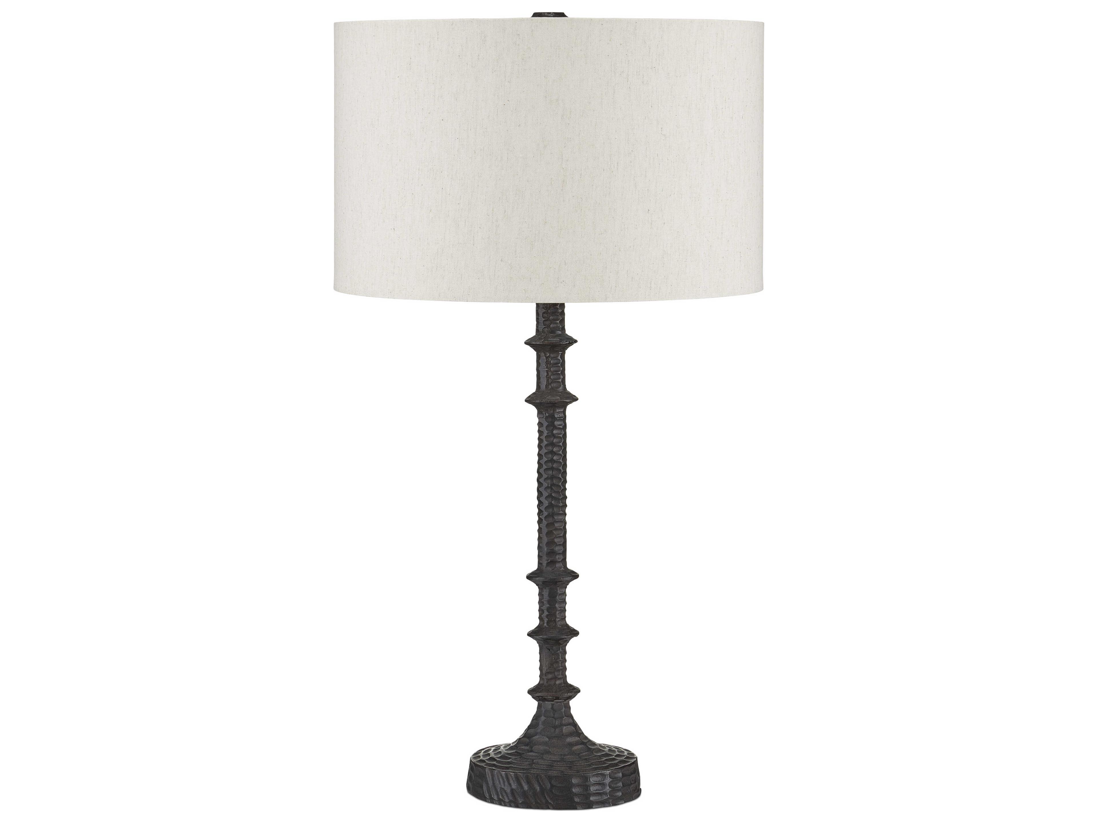 Currey & Company Gallo Bronze Natural Linen Buffet Lamp