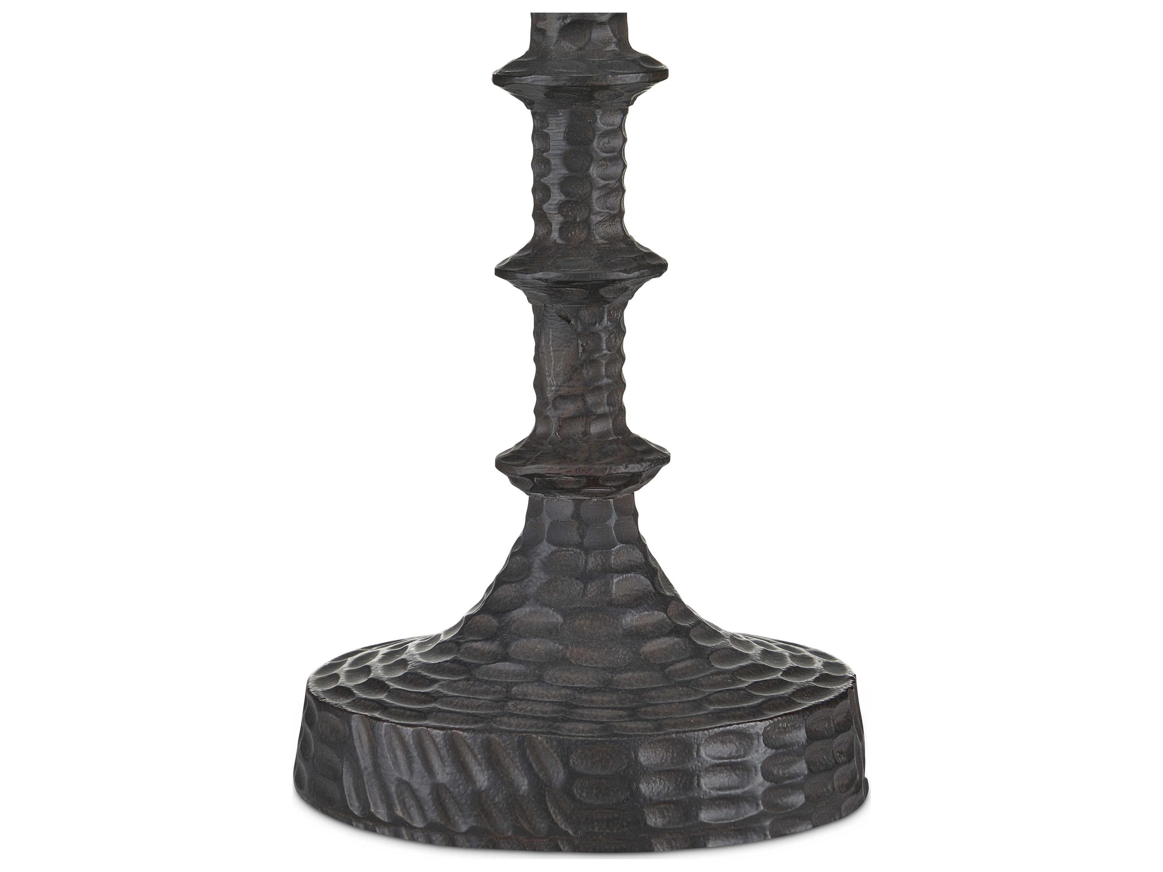 Currey & Company Gallo Bronze Natural Linen Buffet Lamp