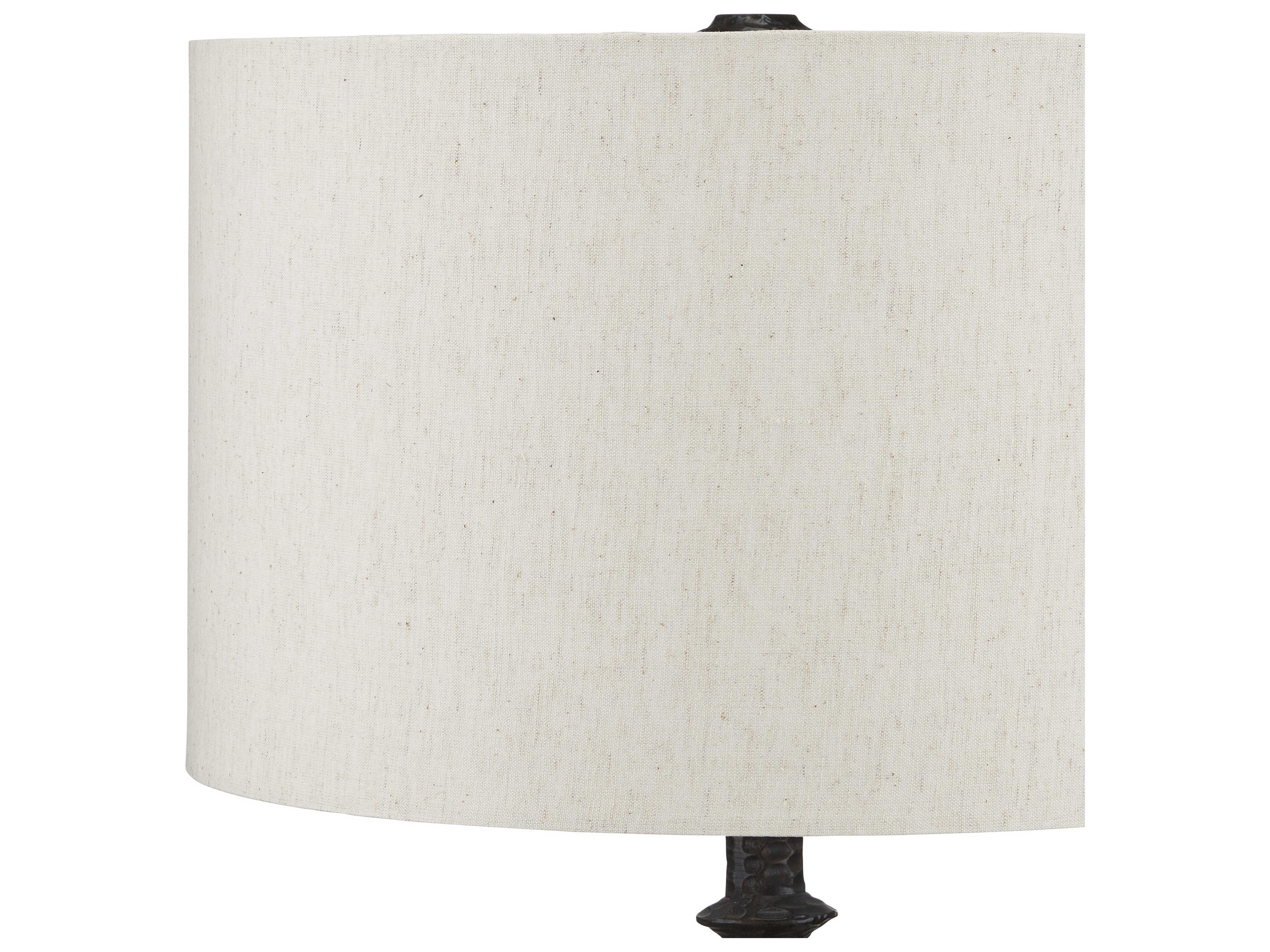 Currey & Company Gallo Bronze Natural Linen Buffet Lamp