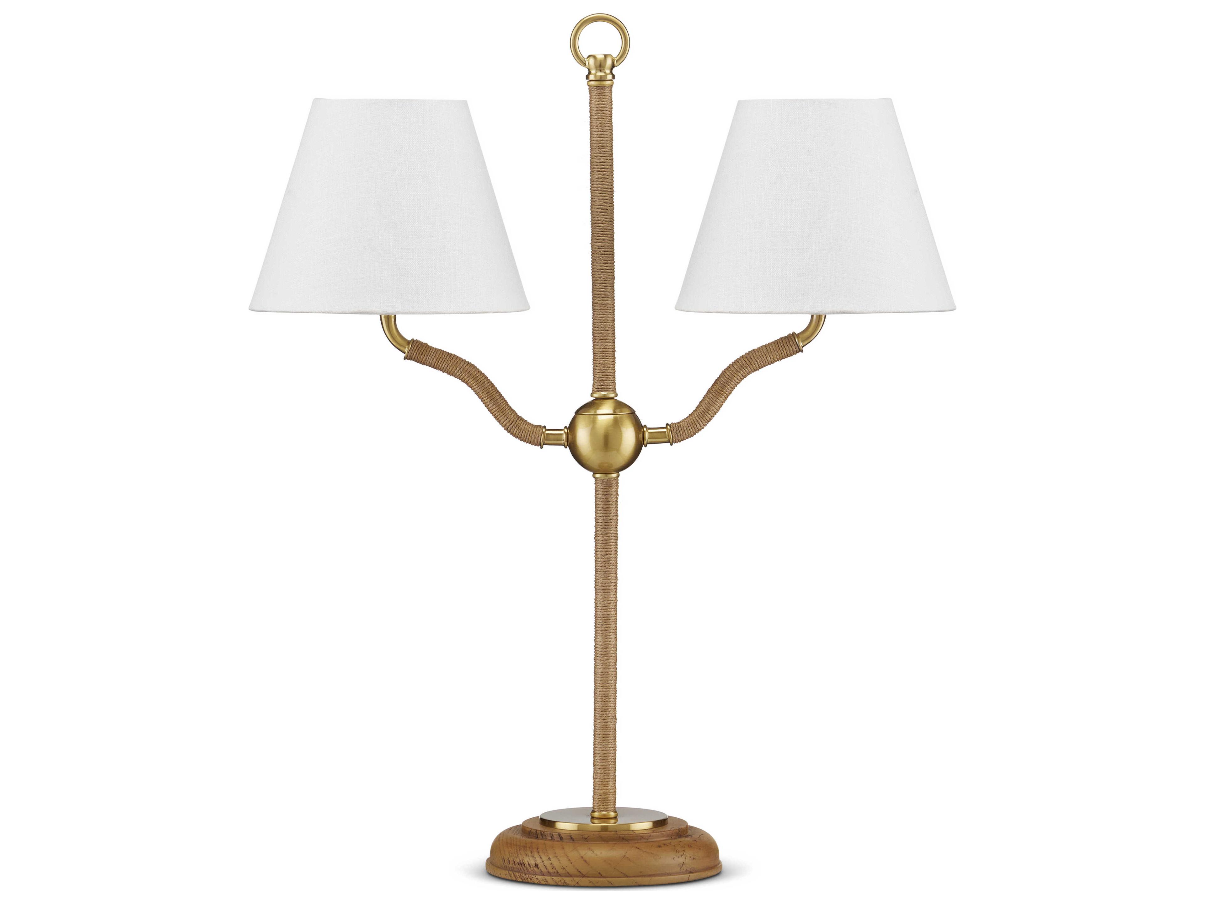 Currey & Company Sirocco Natural Antique Brass Brown Table Lamp