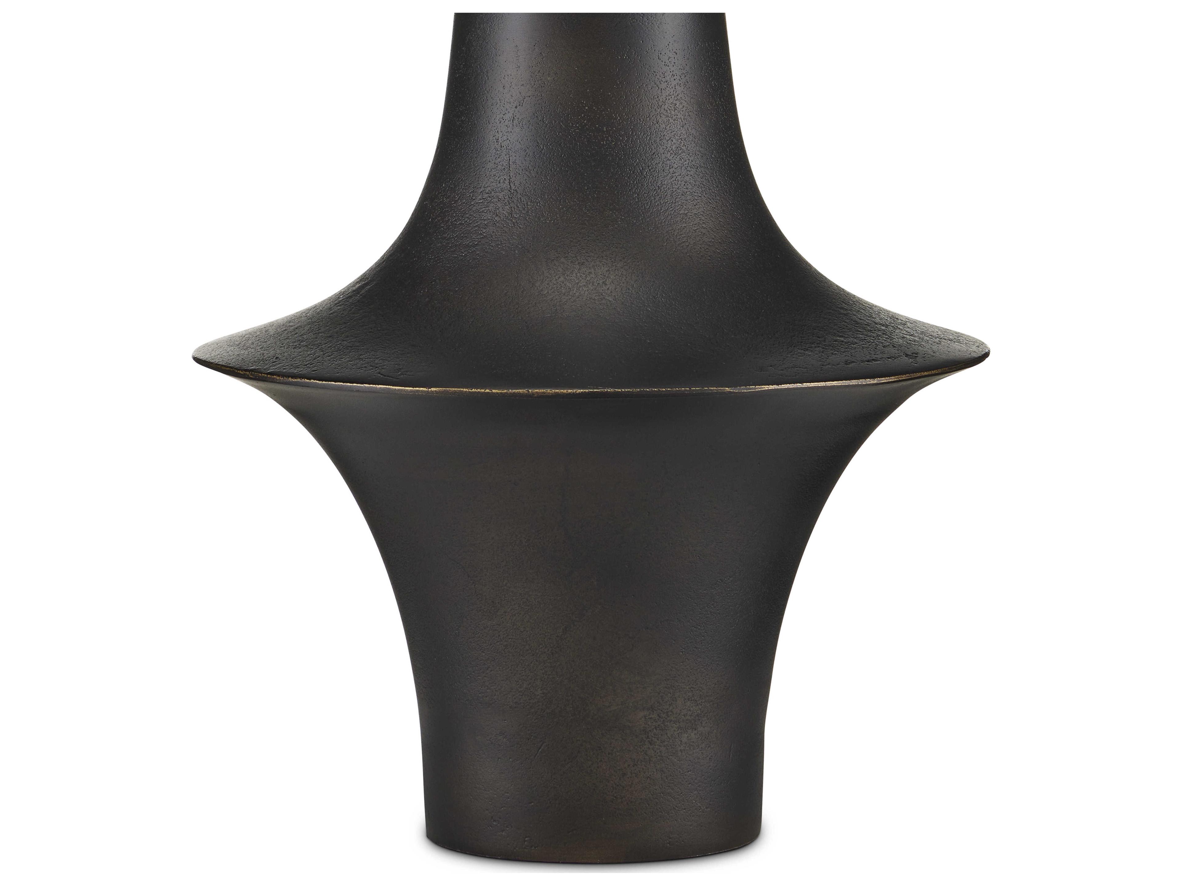 Currey & Company Silvestri Black Natural Linen Buffet Lamp