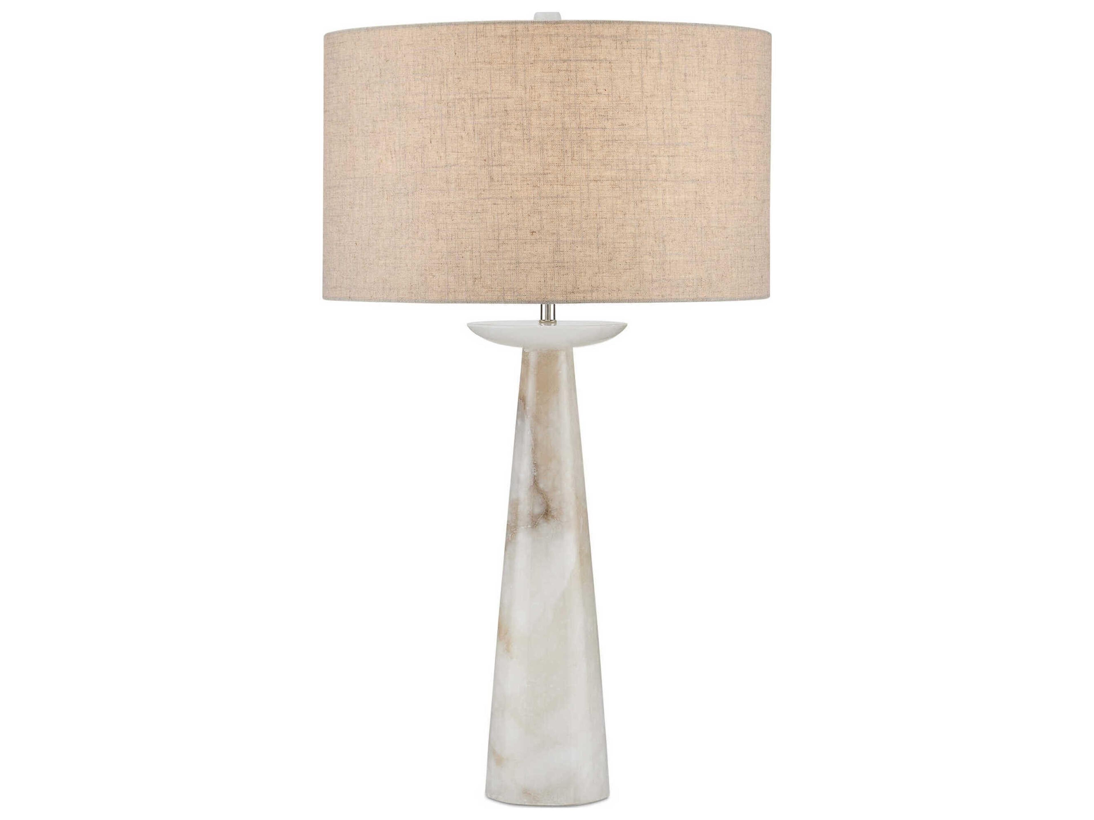 Currey & Company Pharos Natural Linen White Buffet Lamp
