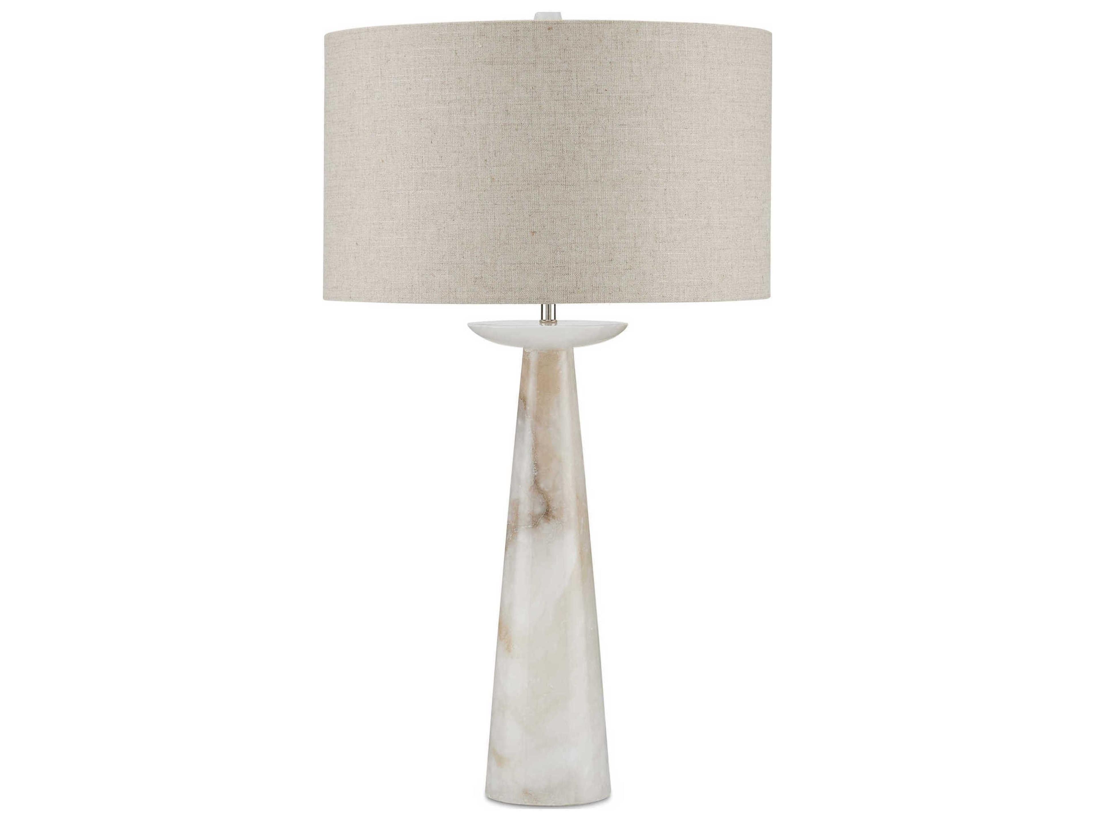 Currey & Company Pharos Natural Linen White Buffet Lamp