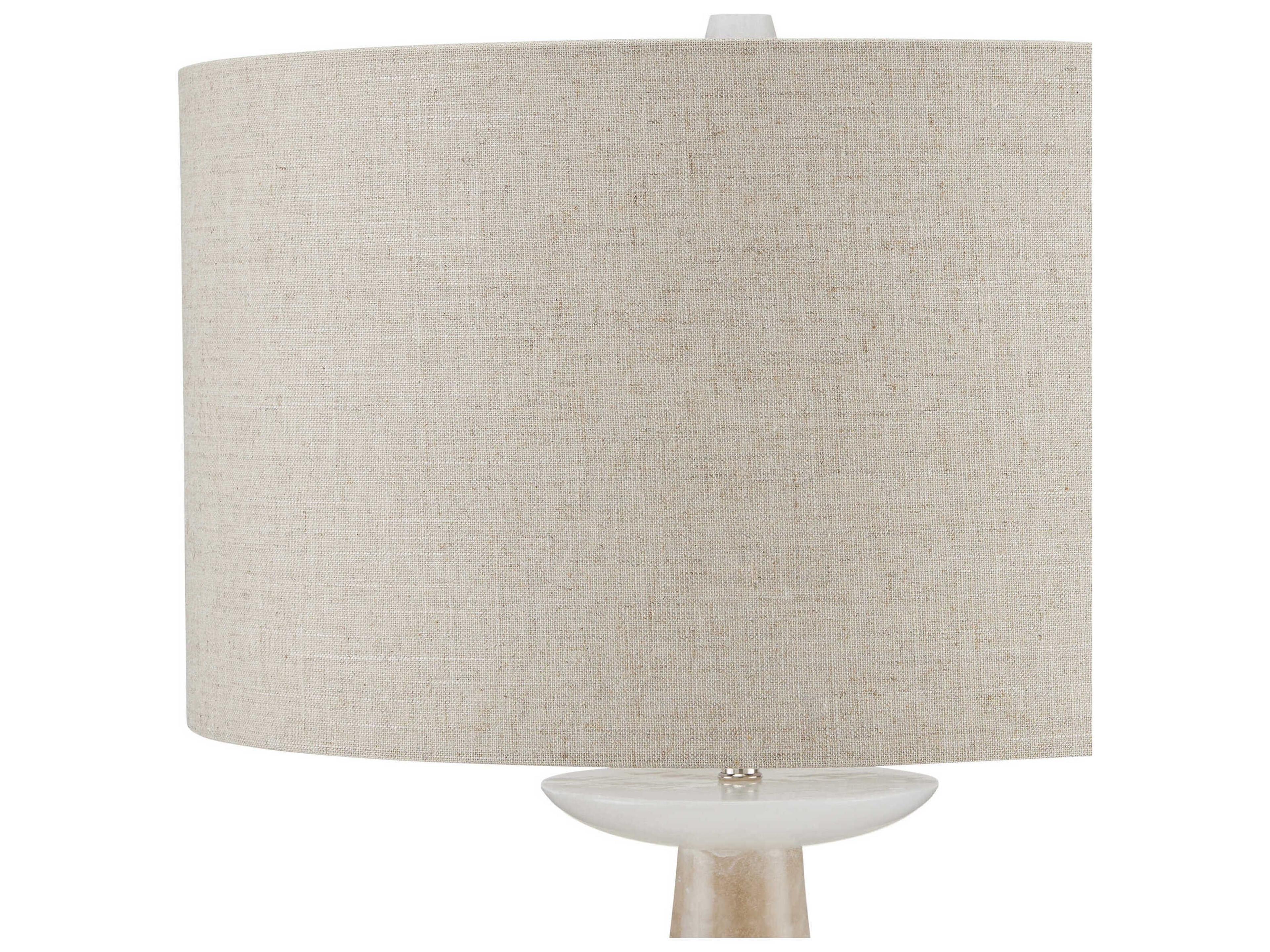 Currey & Company Pharos Natural Linen White Buffet Lamp