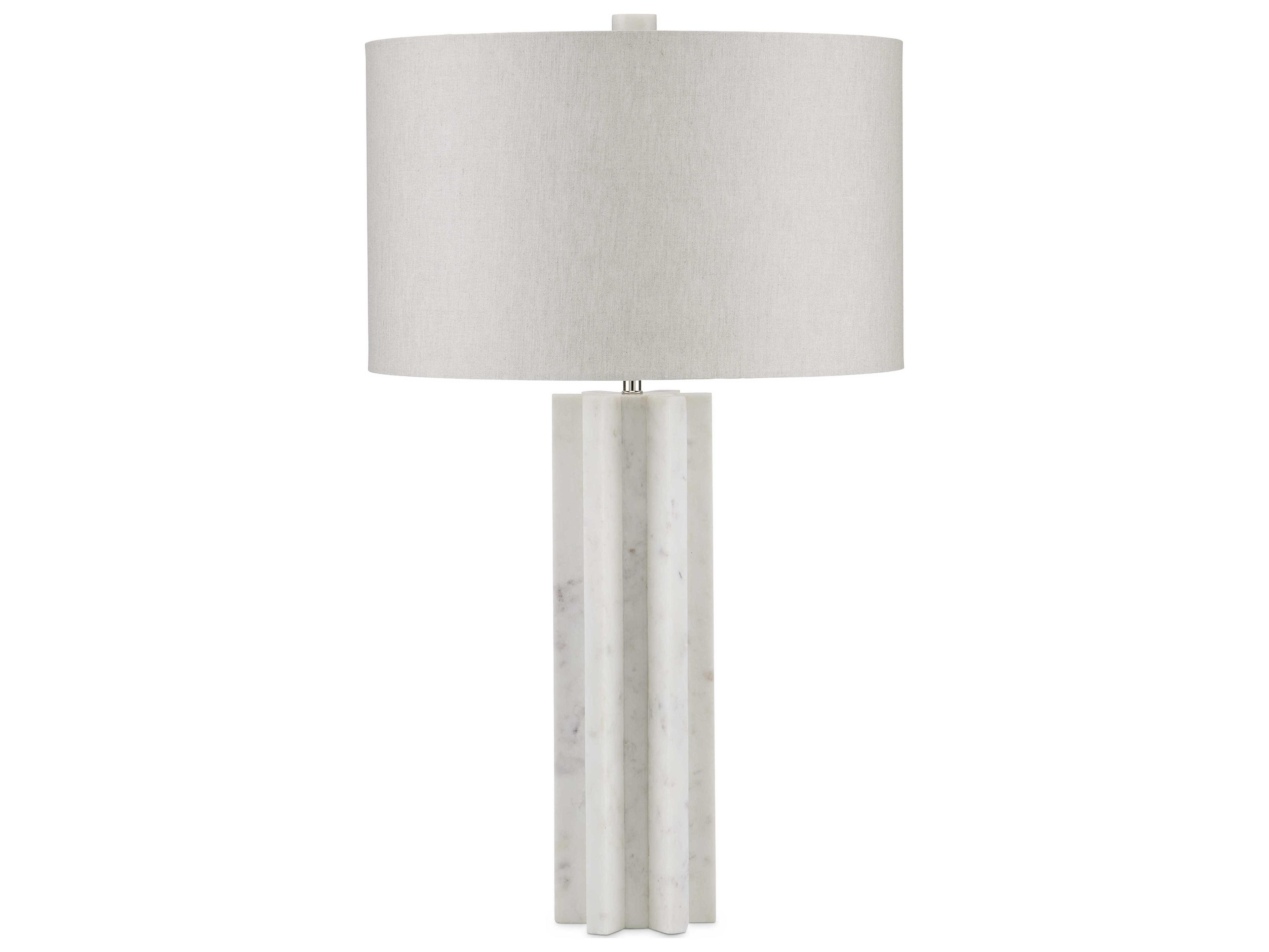 Currey & Company Mercurius White Natural Linen Buffet Lamp