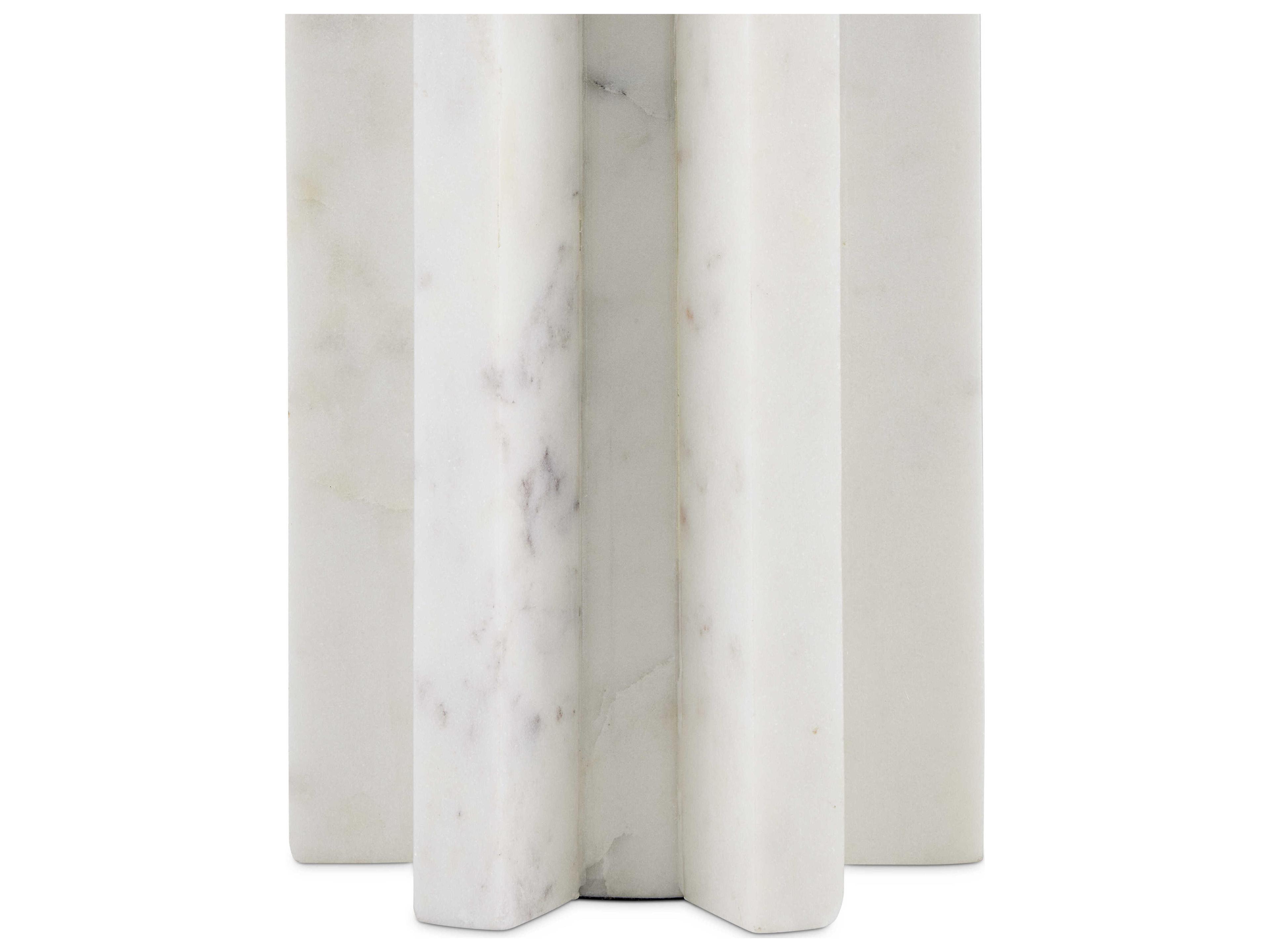 Currey & Company Mercurius White Natural Linen Buffet Lamp