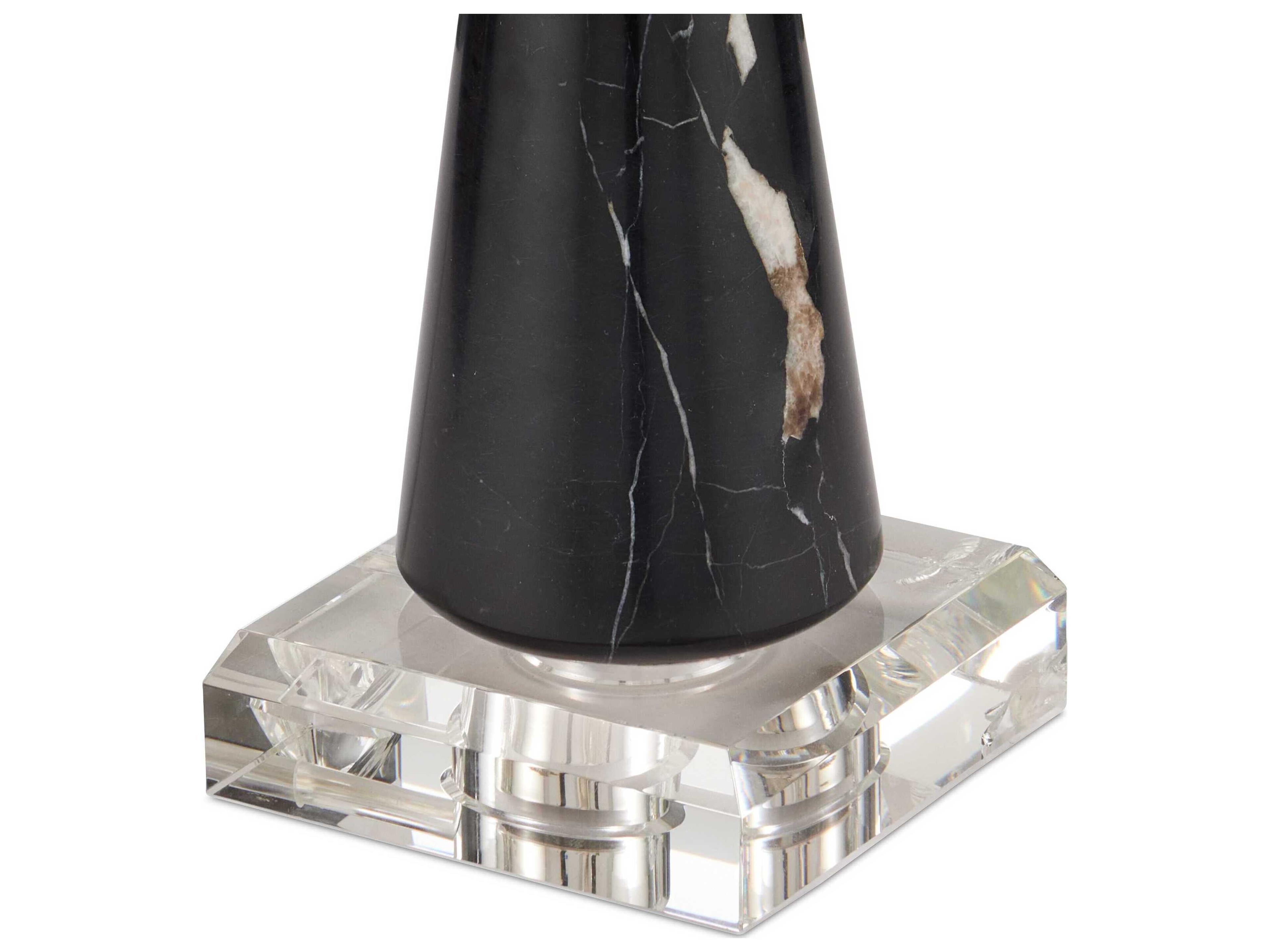 Currey & Company Edelmar Natural Brass Clear Off White Shantung Knife Pleated Black Buffet Lamp