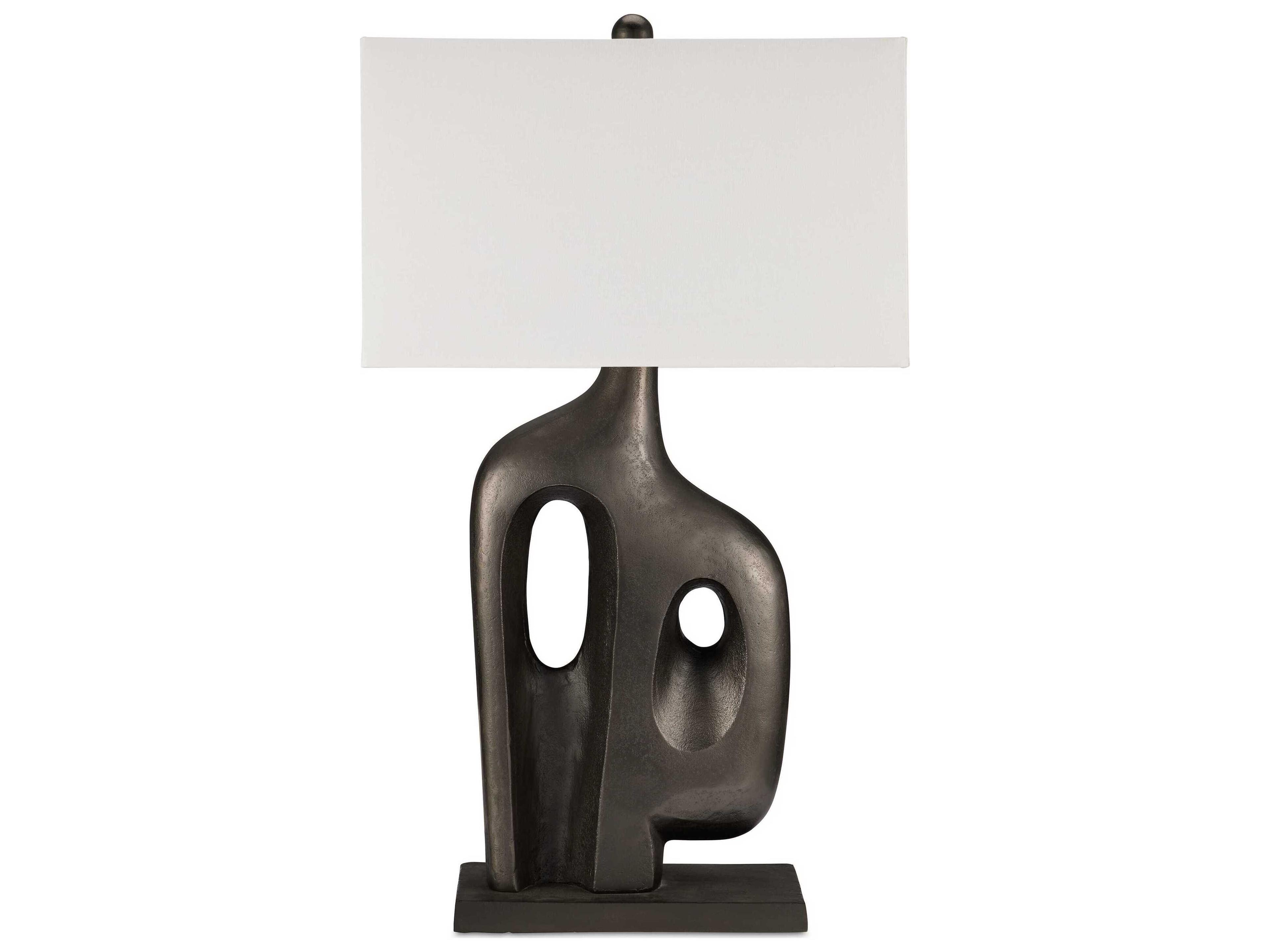 Currey & Company Avant-Garde Graphite Bone Linen Black Buffet Lamp