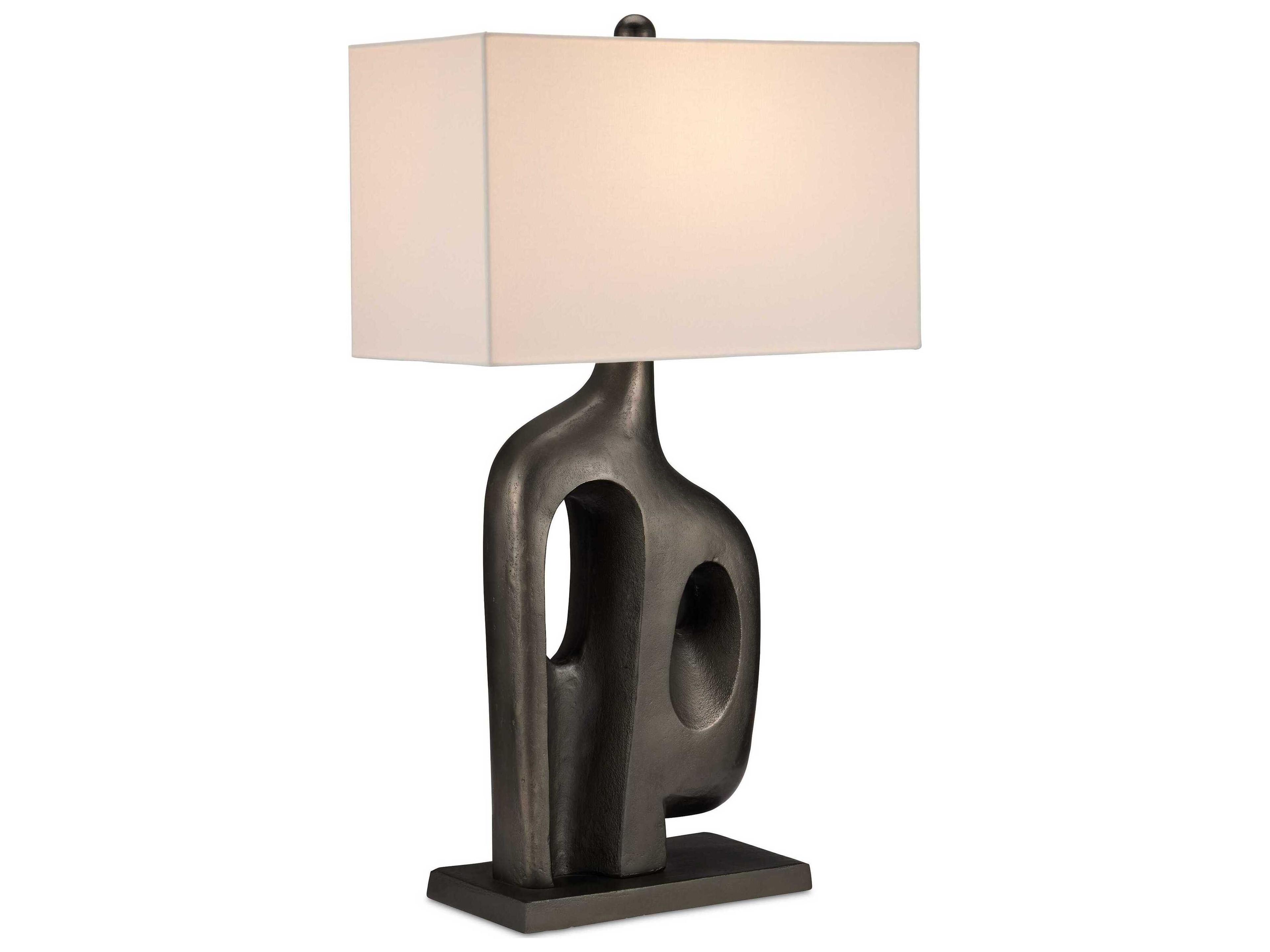 Currey & Company Avant-Garde Graphite Bone Linen Black Buffet Lamp