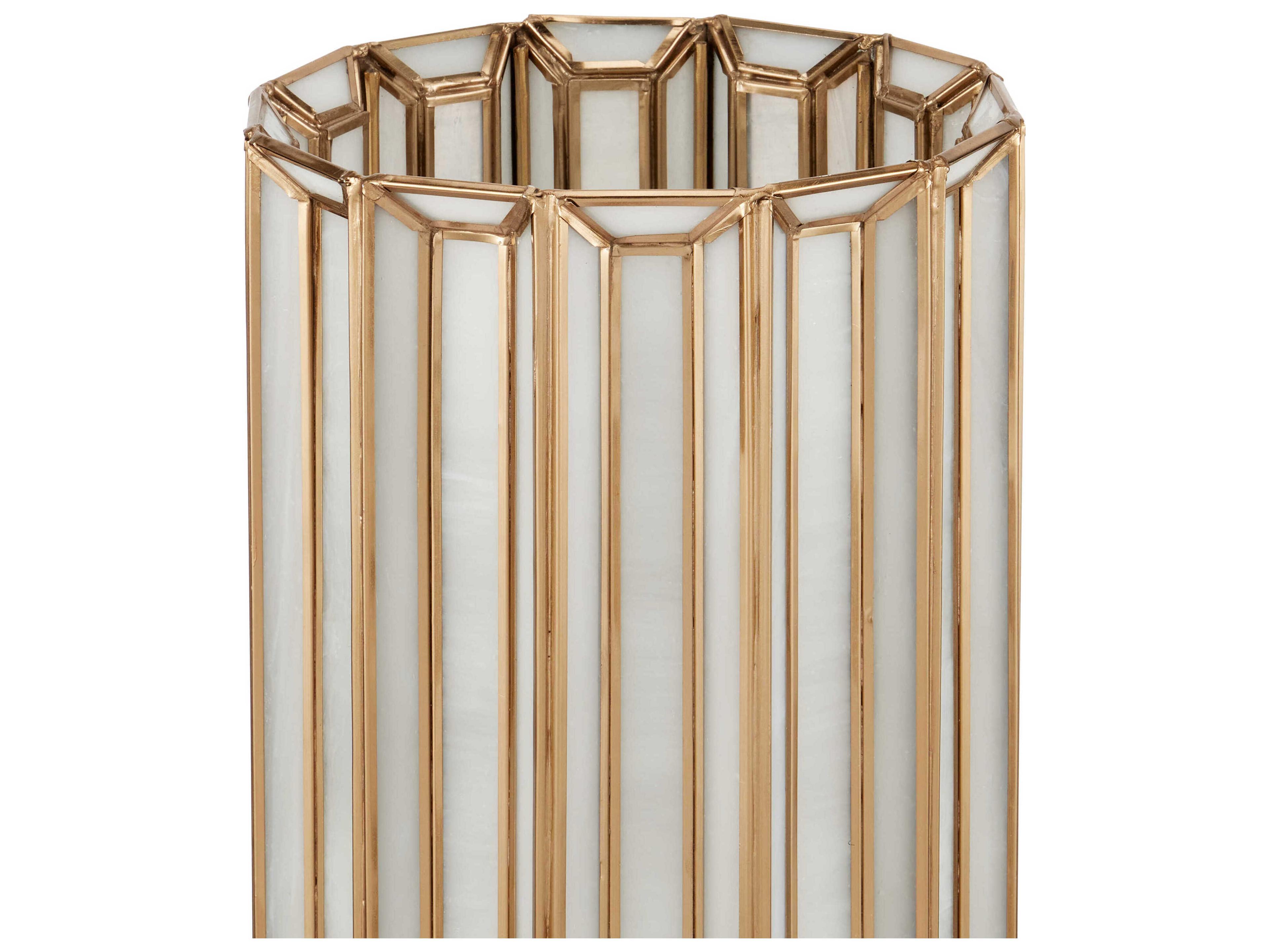 Currey & Company Daze Uplight White Antique Brass Table Lamp