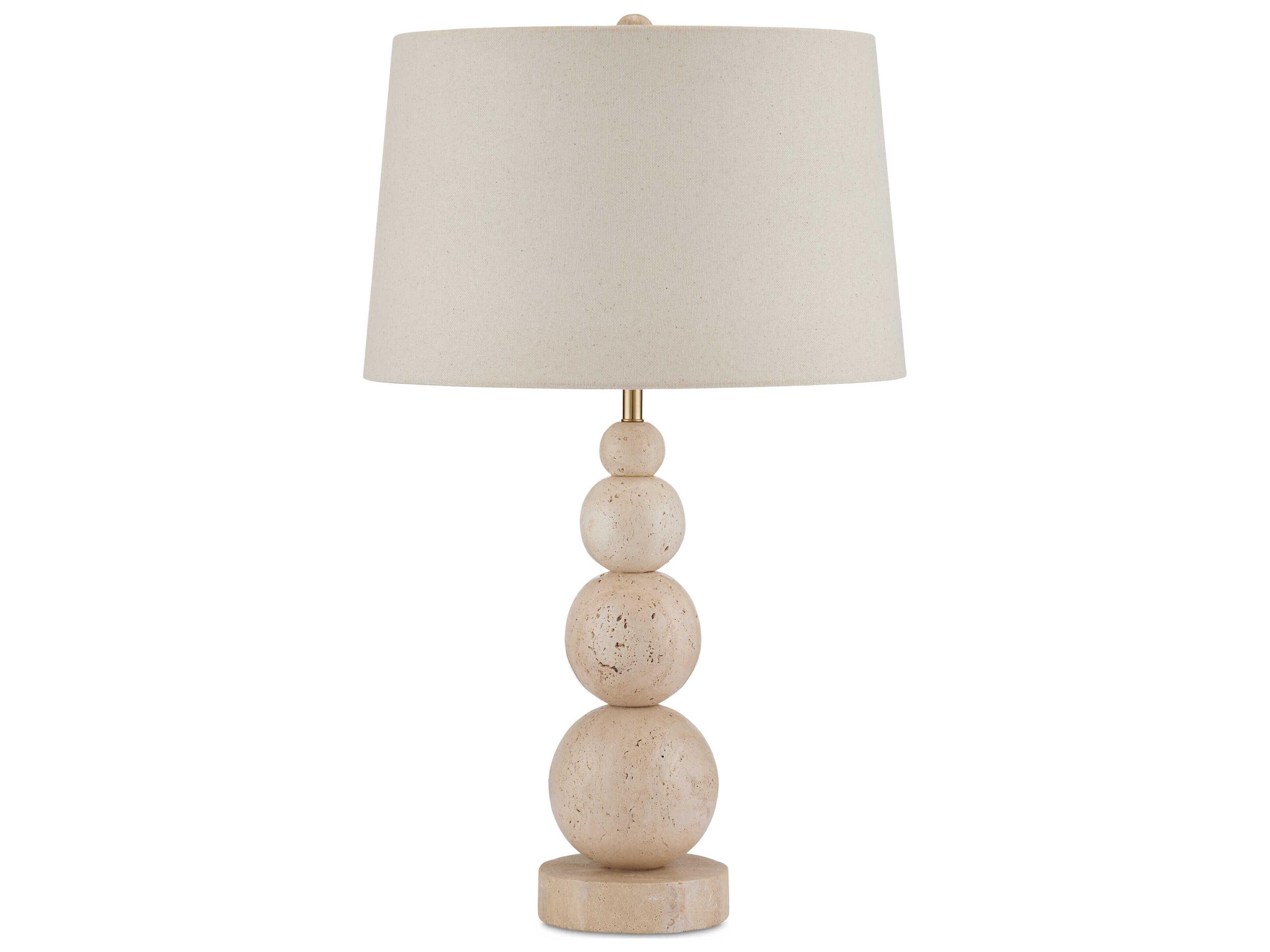 Currey & Company Niobe Natural Flax Linen White Buffet Lamp