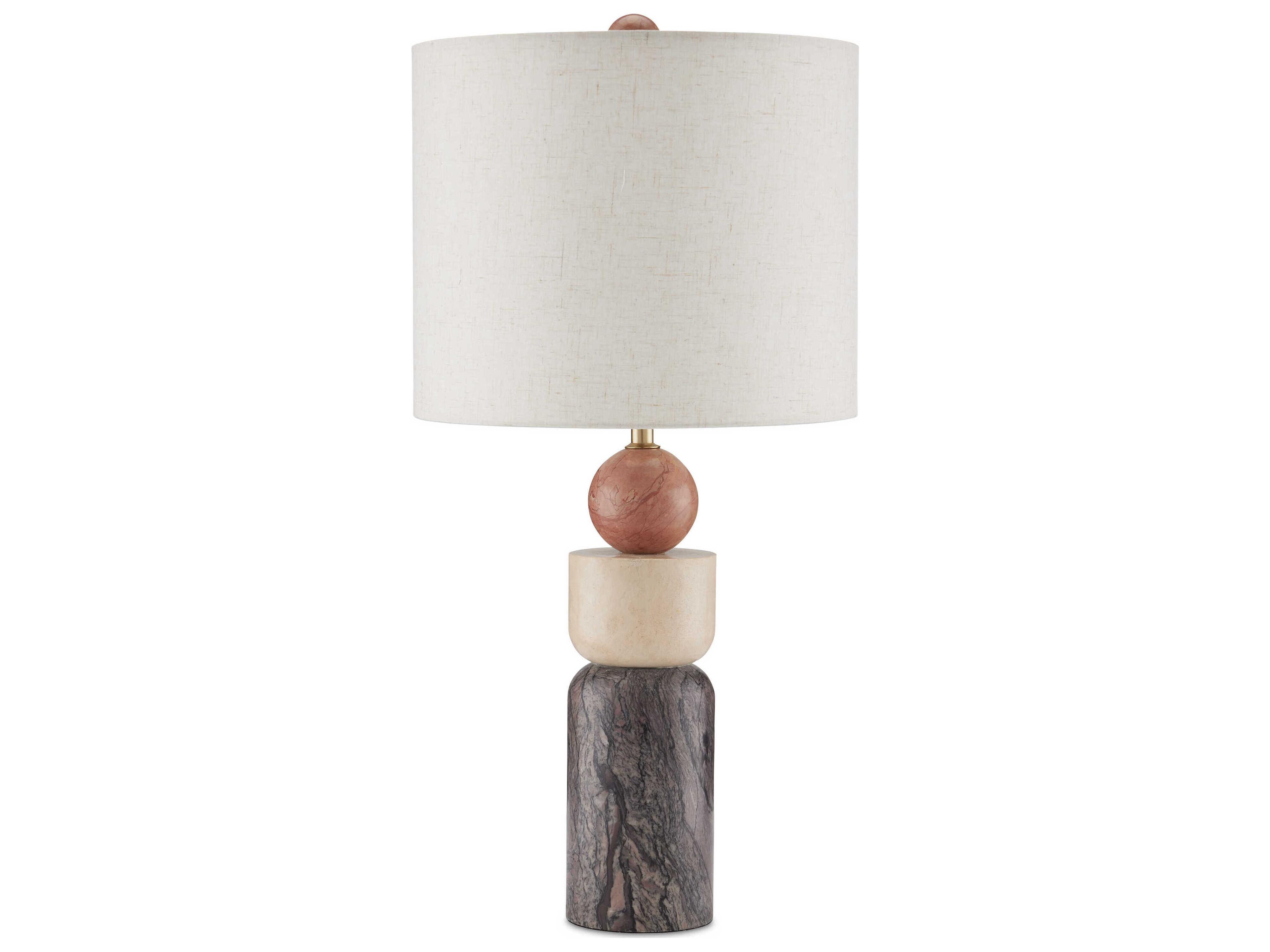 Currey & Company Moreno Natural Beige Popplin White Table Lamp
