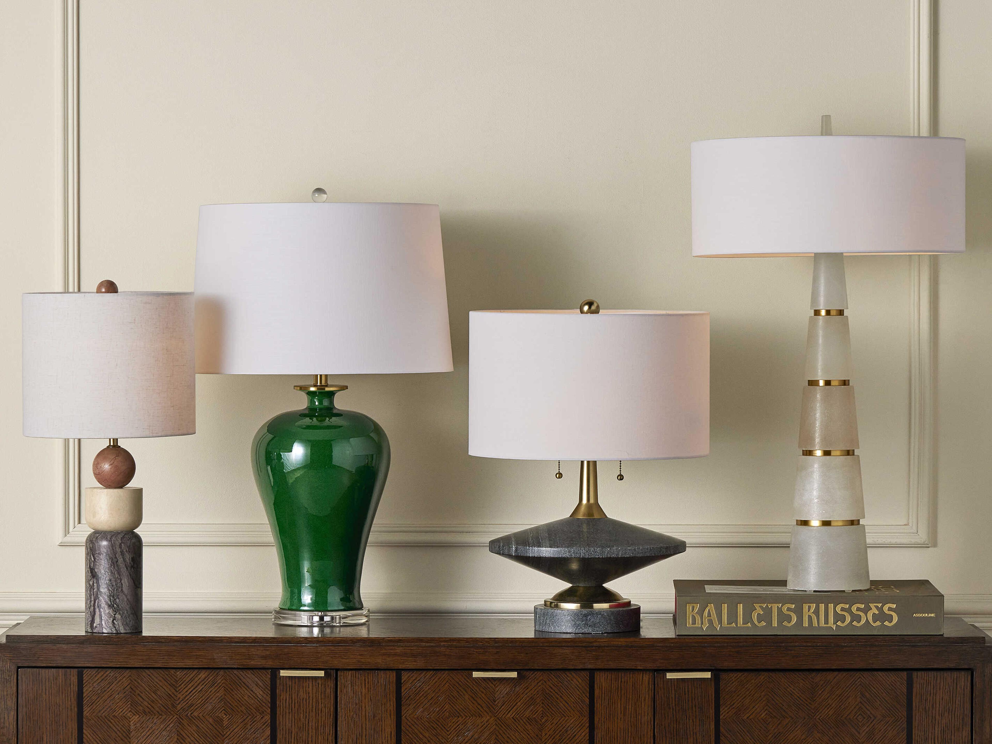 Currey & Company Moreno Natural Beige Popplin White Table Lamp