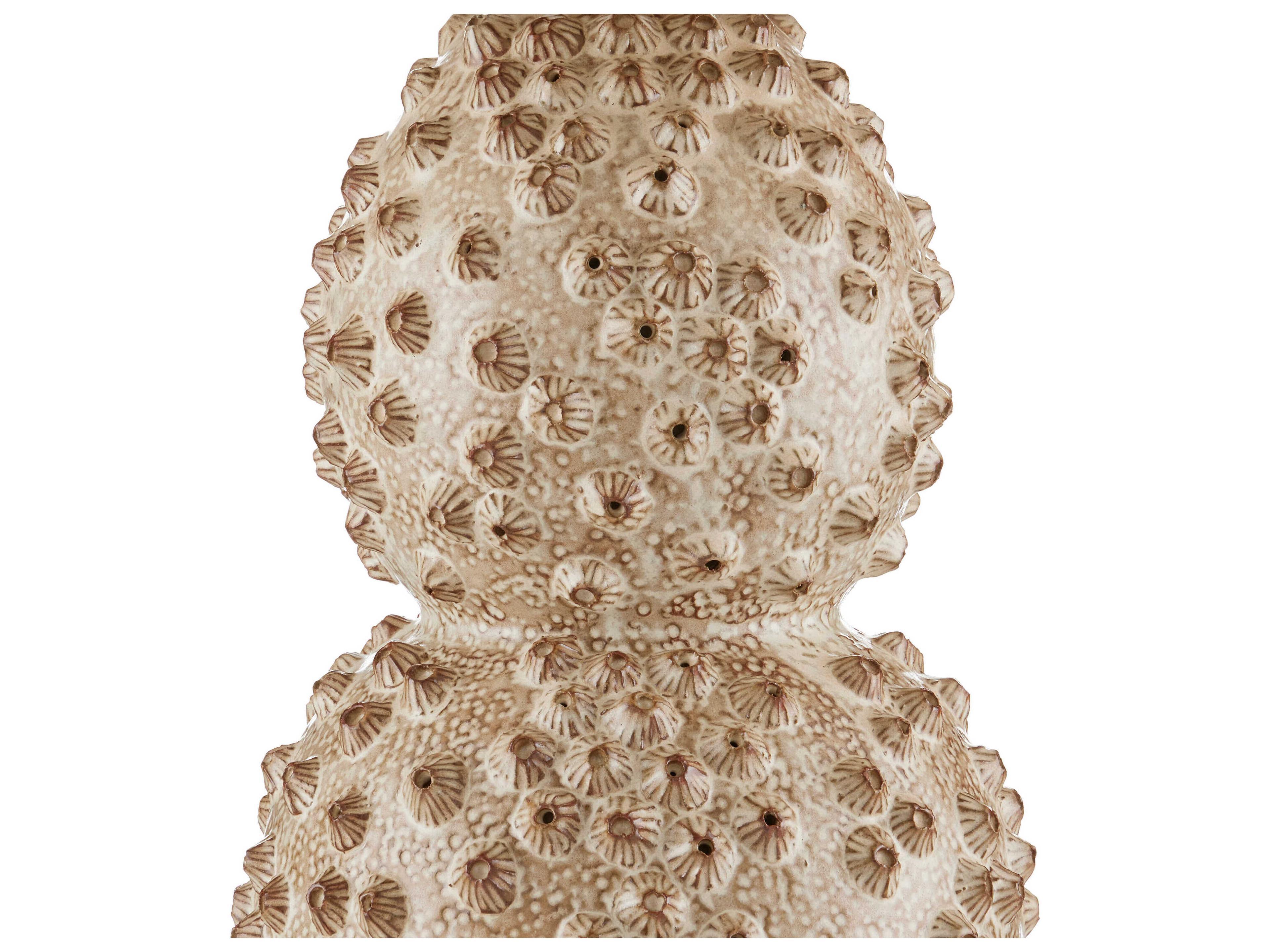 Currey & Company Barnacle Ivory Brown Flax Linen Buffet Lamp