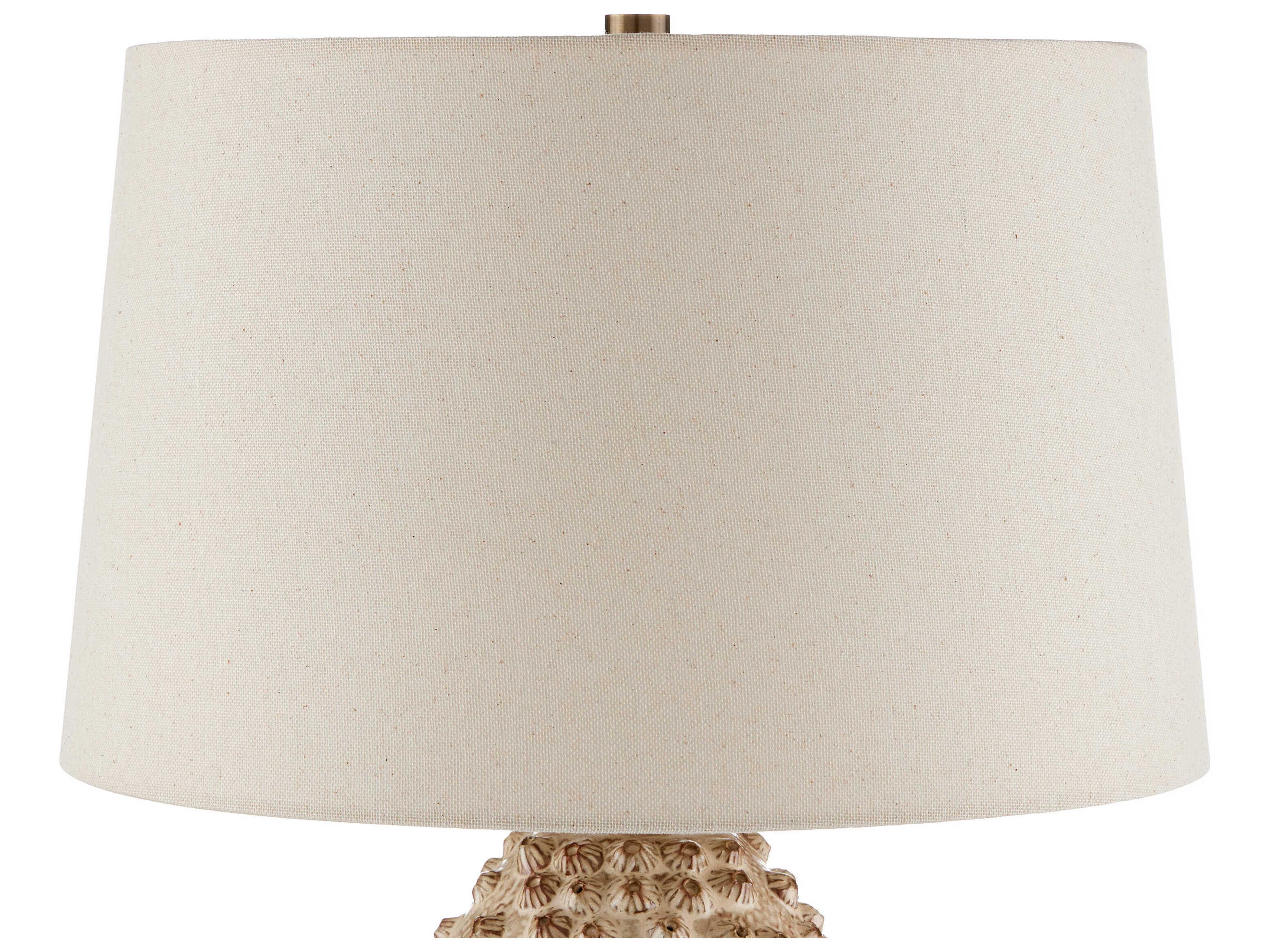 Currey & Company Barnacle Ivory Brown Flax Linen Buffet Lamp
