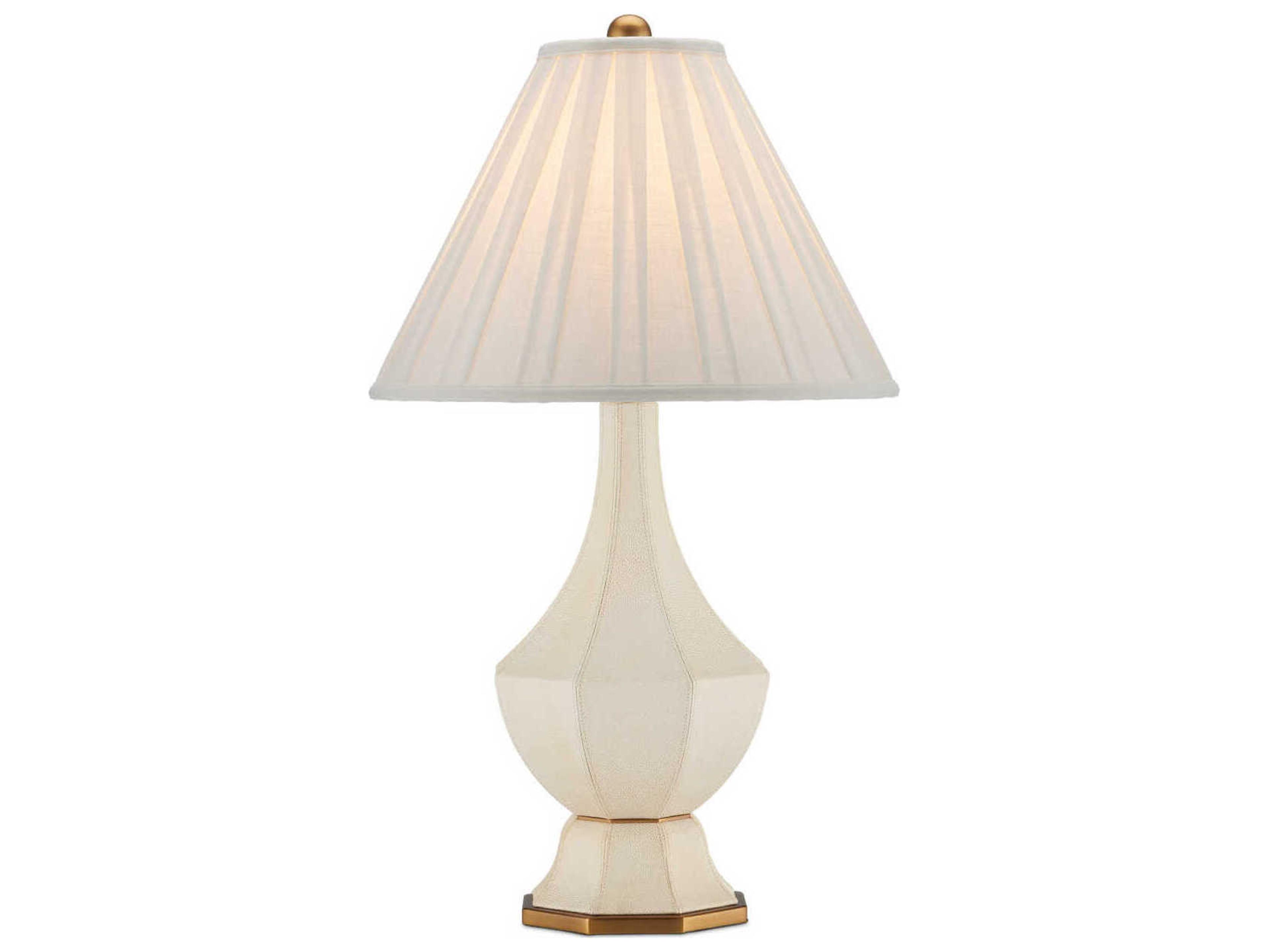 Currey & Company Musetta Beige Antique Brass Off White Buffet Lamp