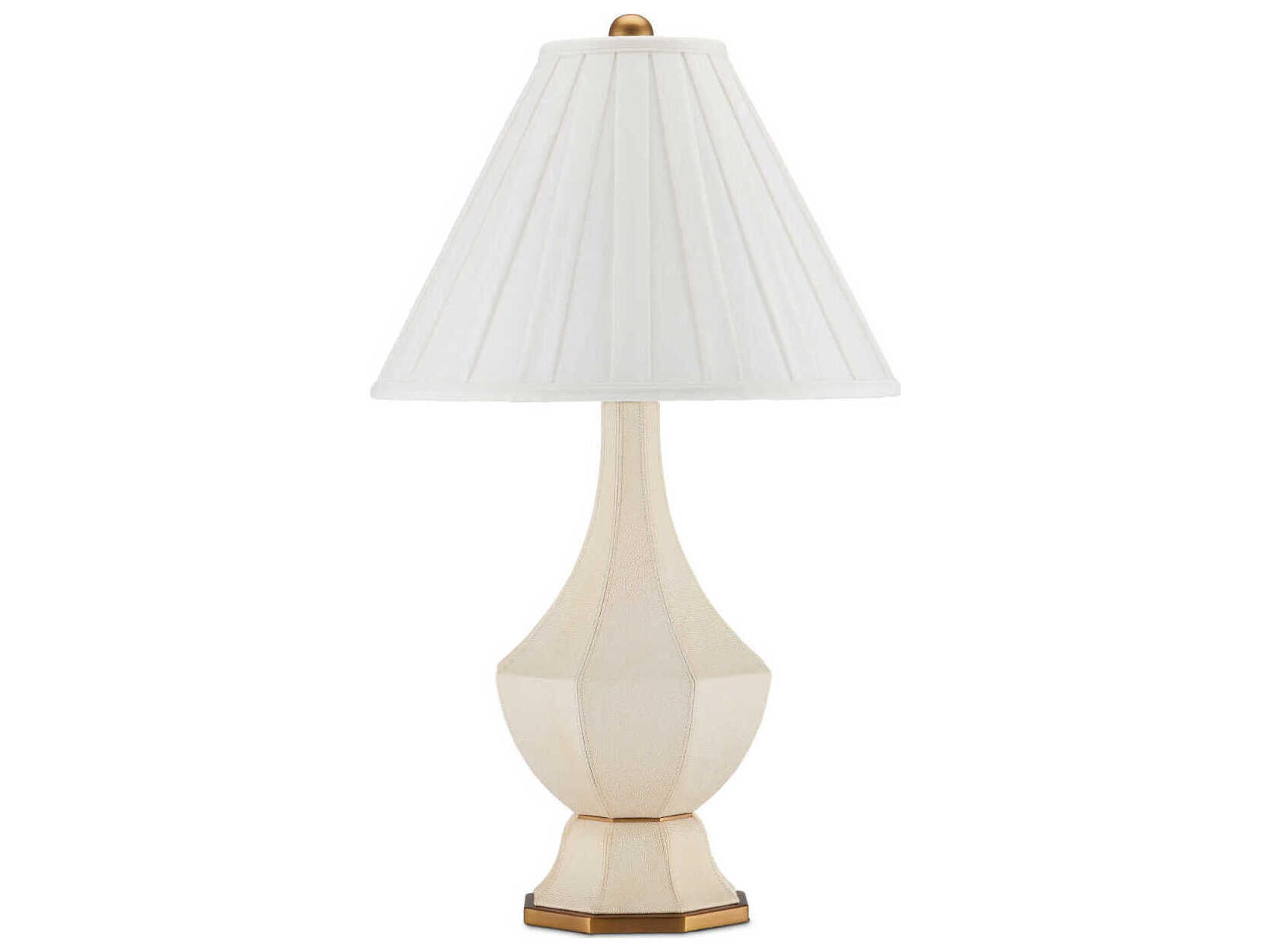 Currey & Company Musetta Beige Antique Brass Off White Buffet Lamp