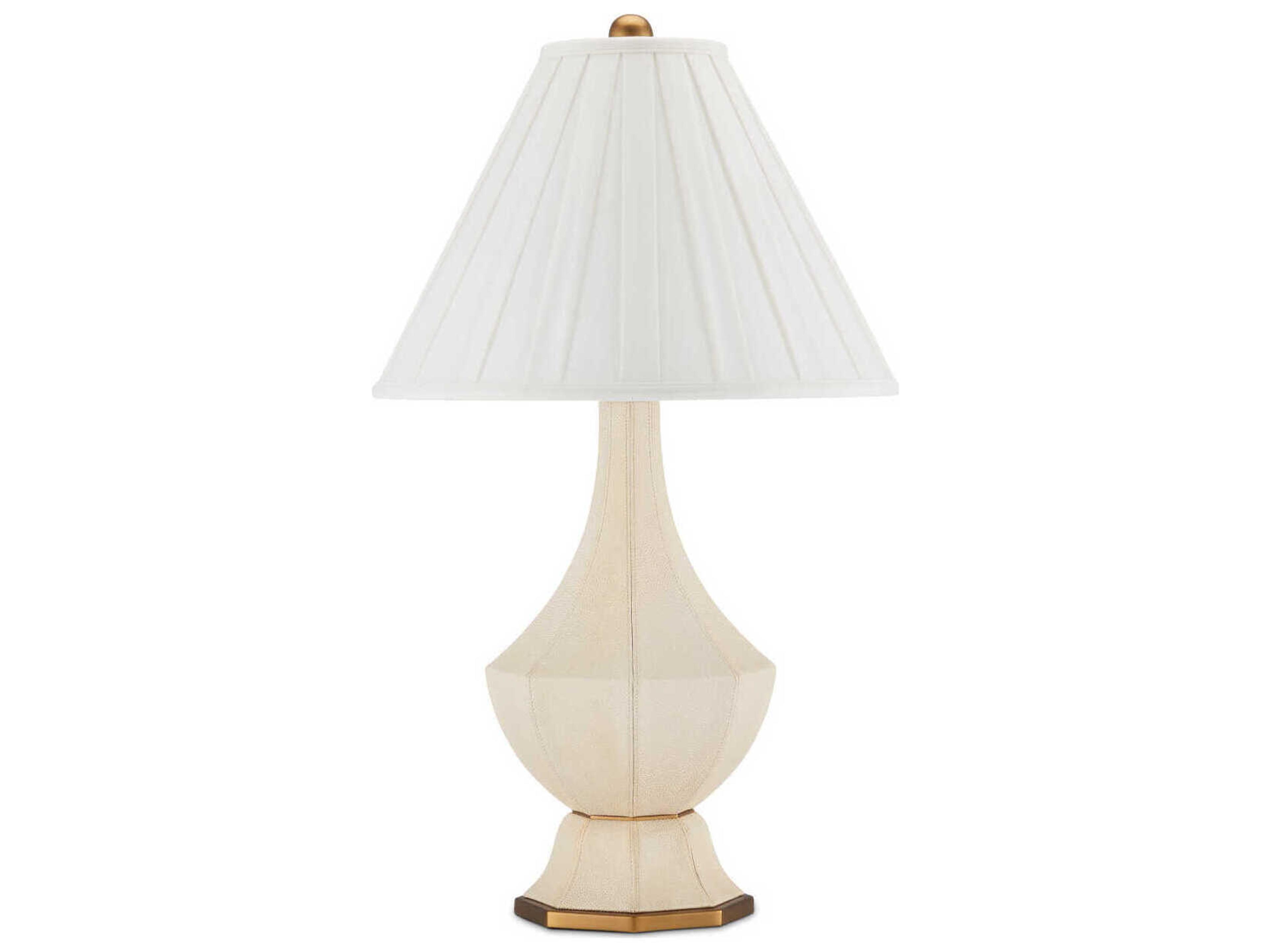 Currey & Company Musetta Beige Antique Brass Off White Buffet Lamp