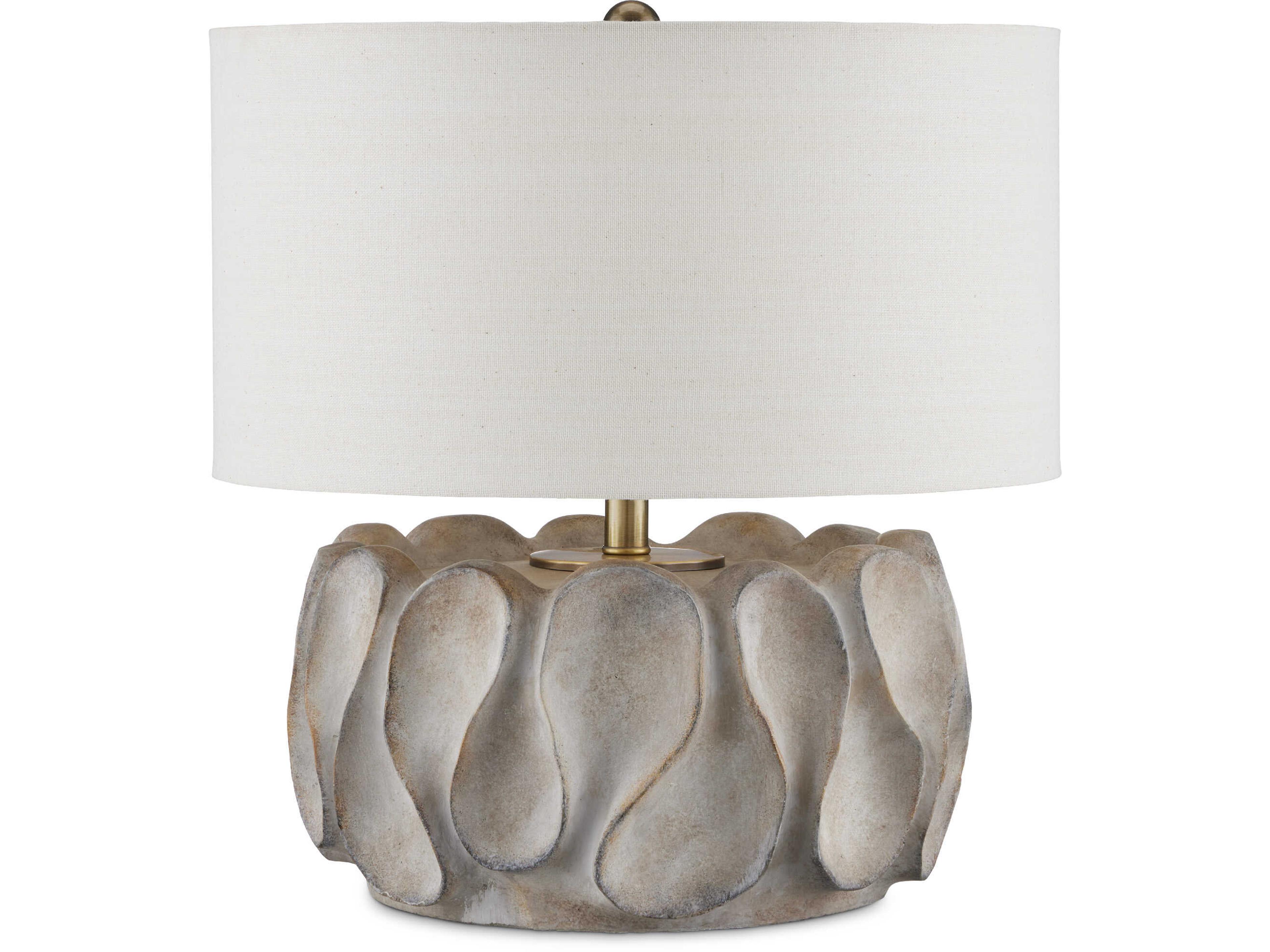 Currey & Company Weststrand Beige Linen Gray Table Lamp