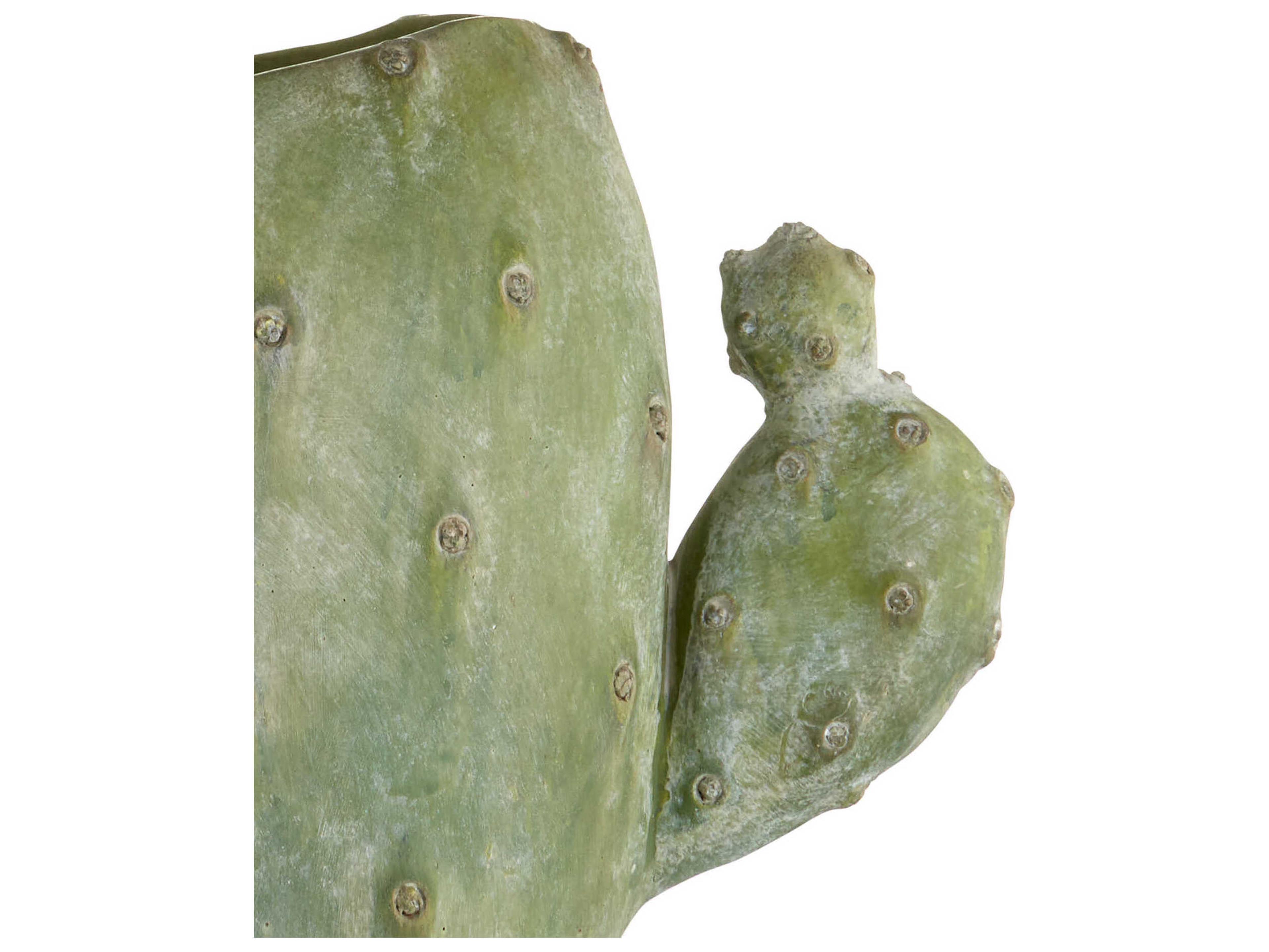 Currey & Company Cactus Antiqued Green Natural Linen Buffet Lamp