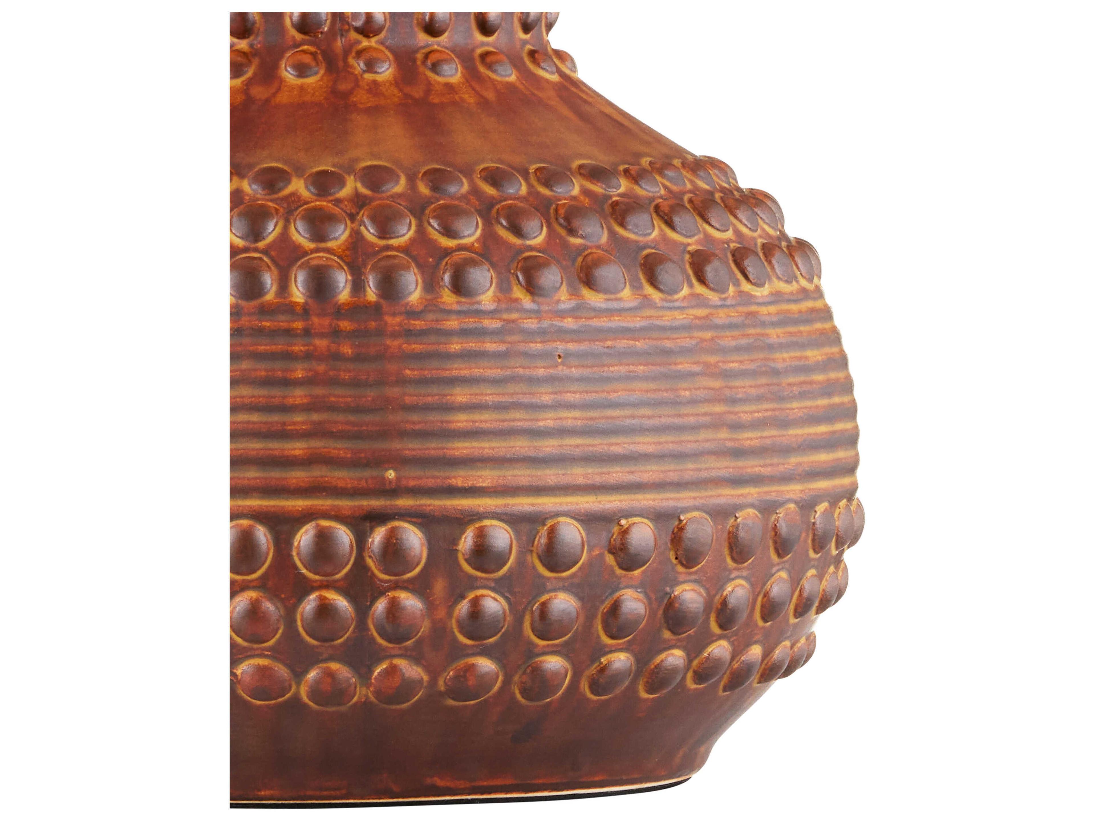 Currey & Company Atamo Dark Brown Rustic Black Natural Raffia Table Lamp