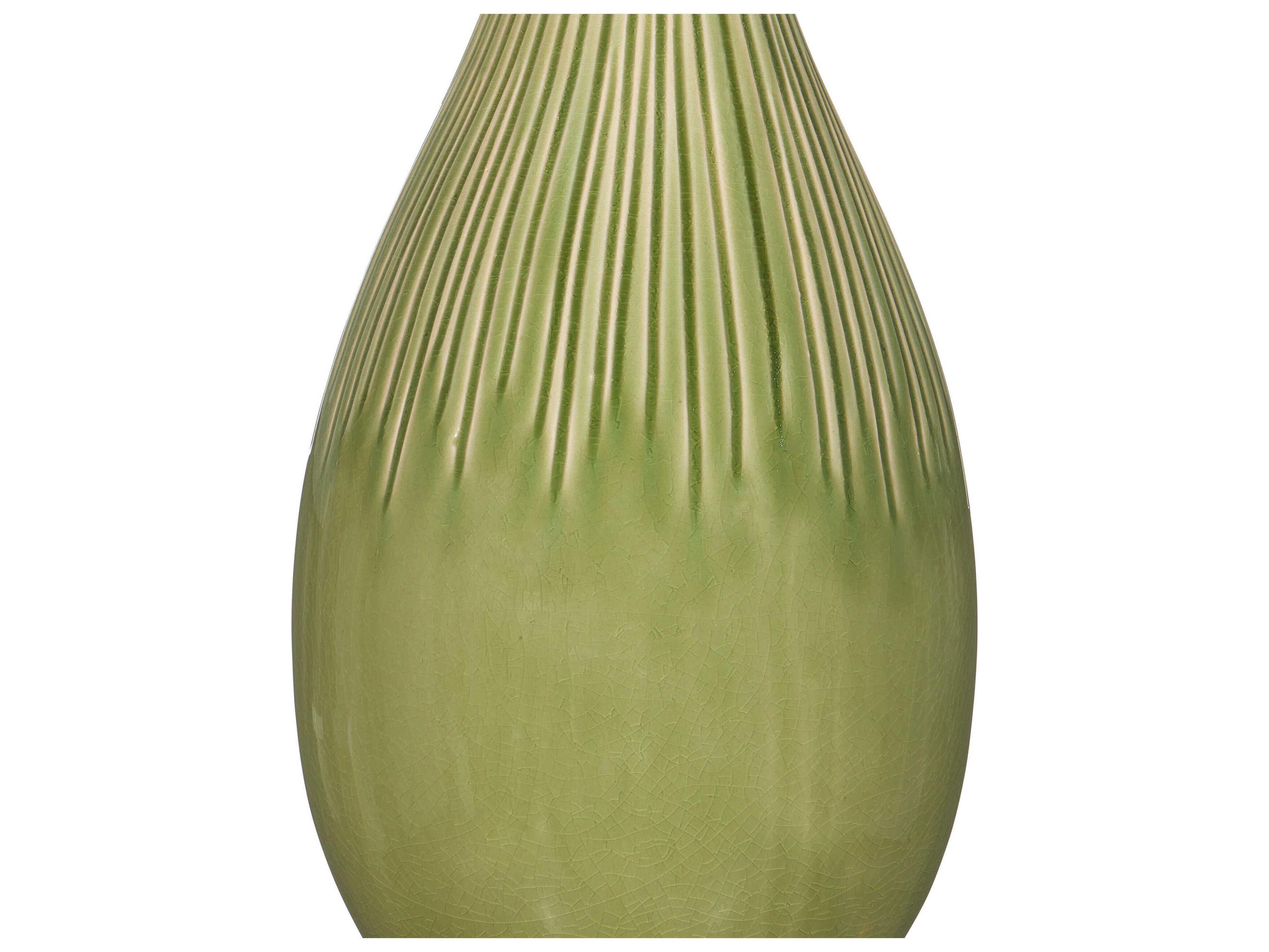 Currey & Company Anjou White Linen Green Buffet Lamp