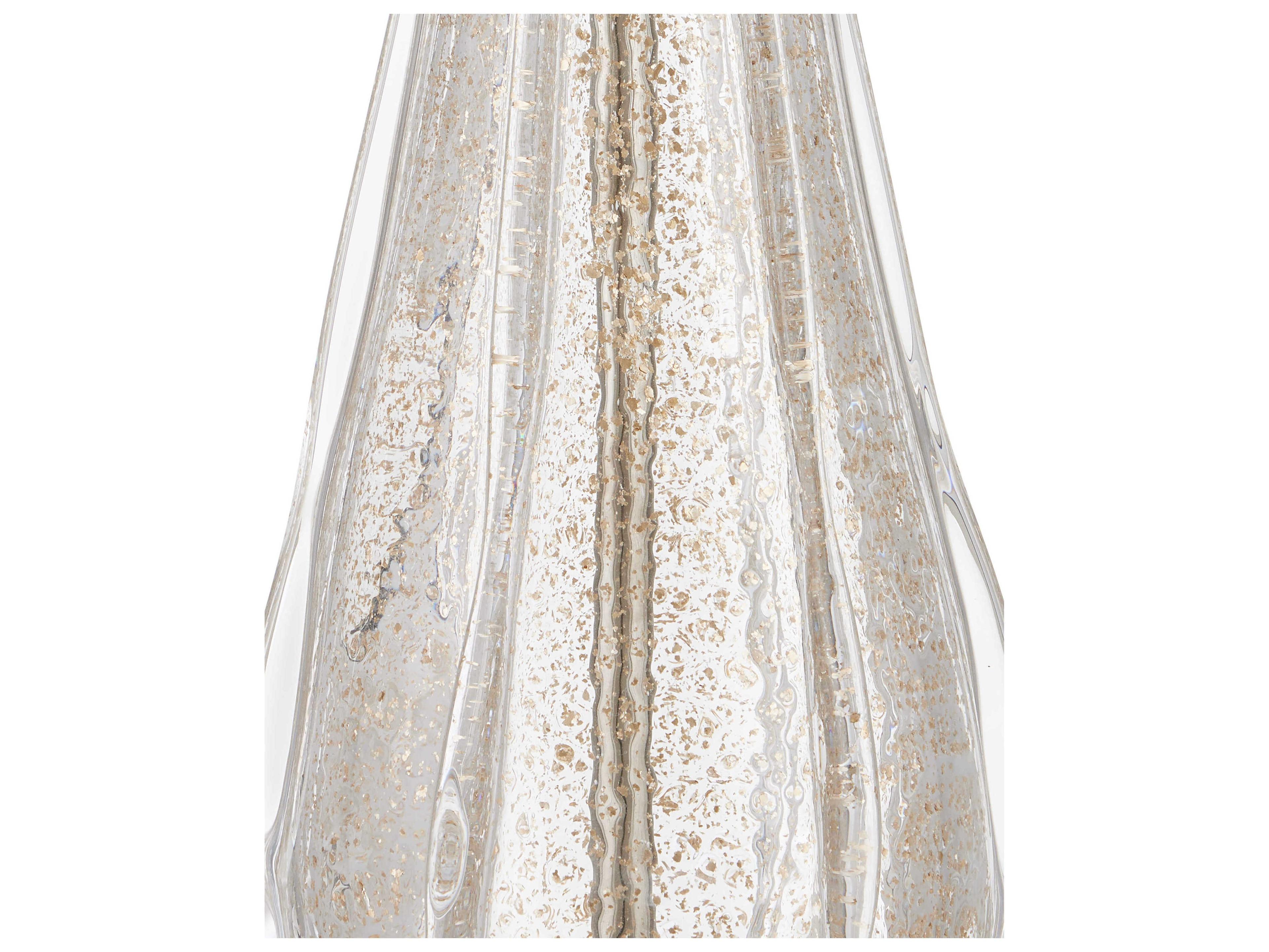 Currey & Company Zyphyrine Clear Gold Antique Brass Beige Linen Buffet Lamp